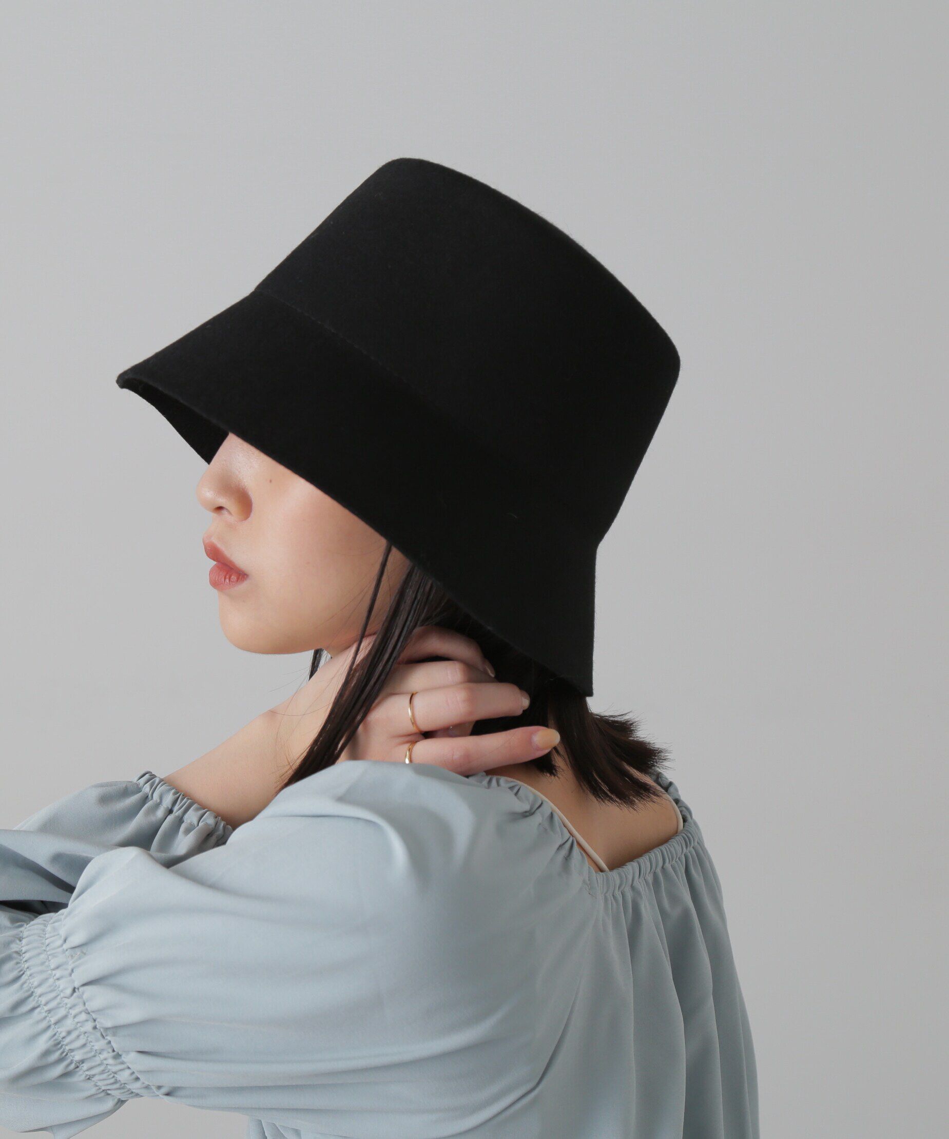  「フェルトバケットハット」|ソックス|ブラック