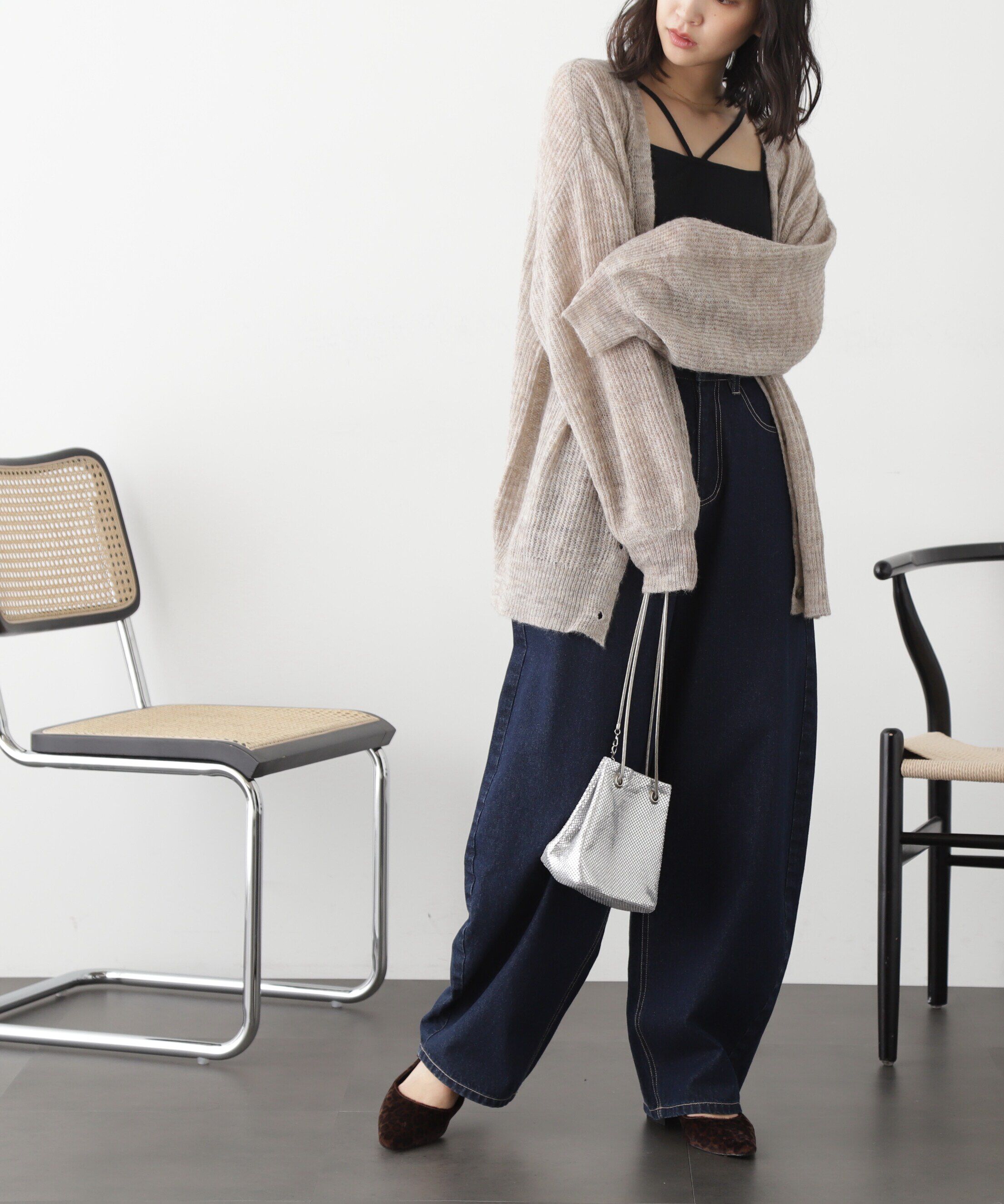  「シアーモヘヤライクニットカーディガン」|ニット・セーター|