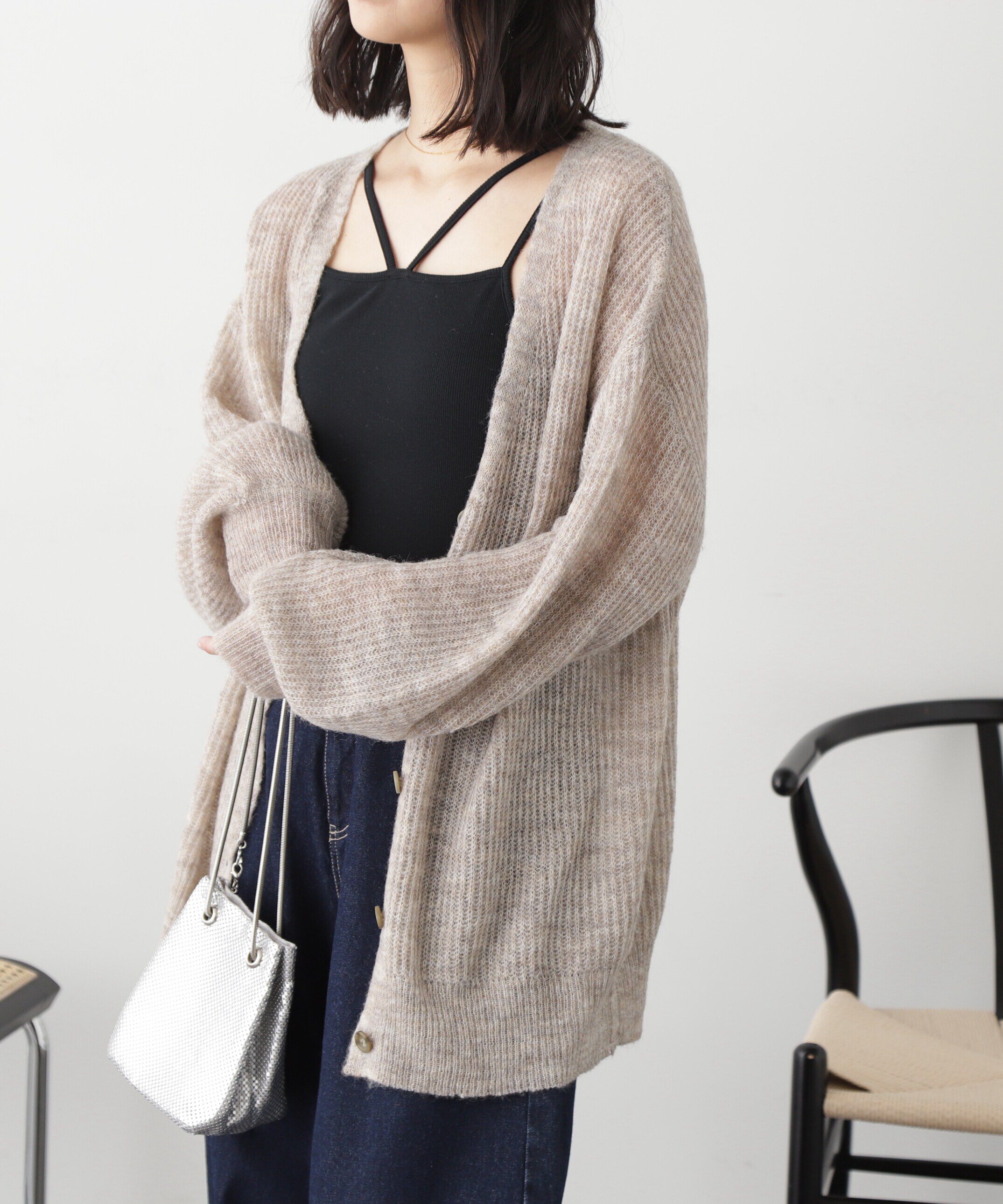  「シアーモヘヤライクニットカーディガン」|ニット・セーター|