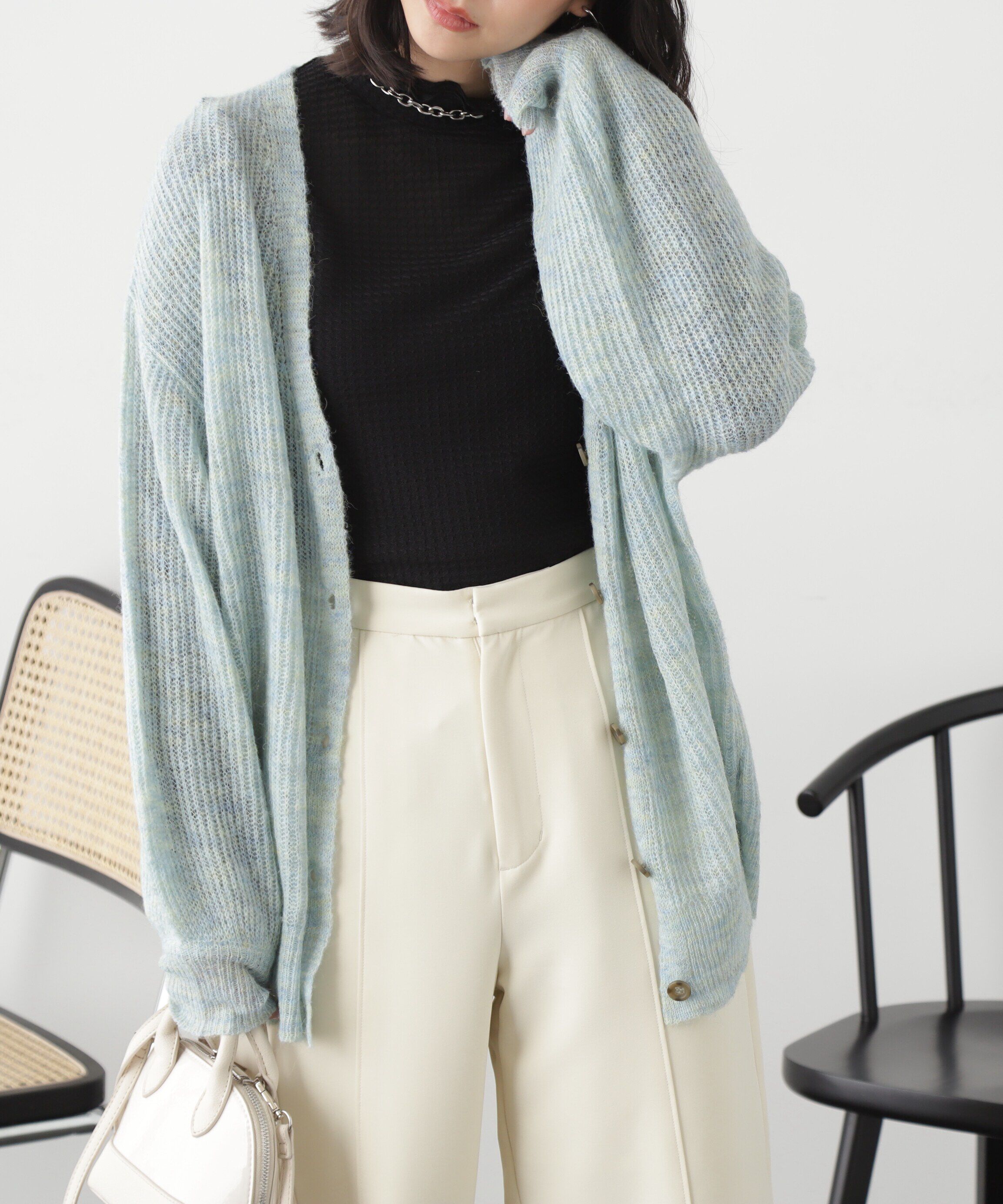  「シアーモヘヤライクニットカーディガン」|ニット・セーター|