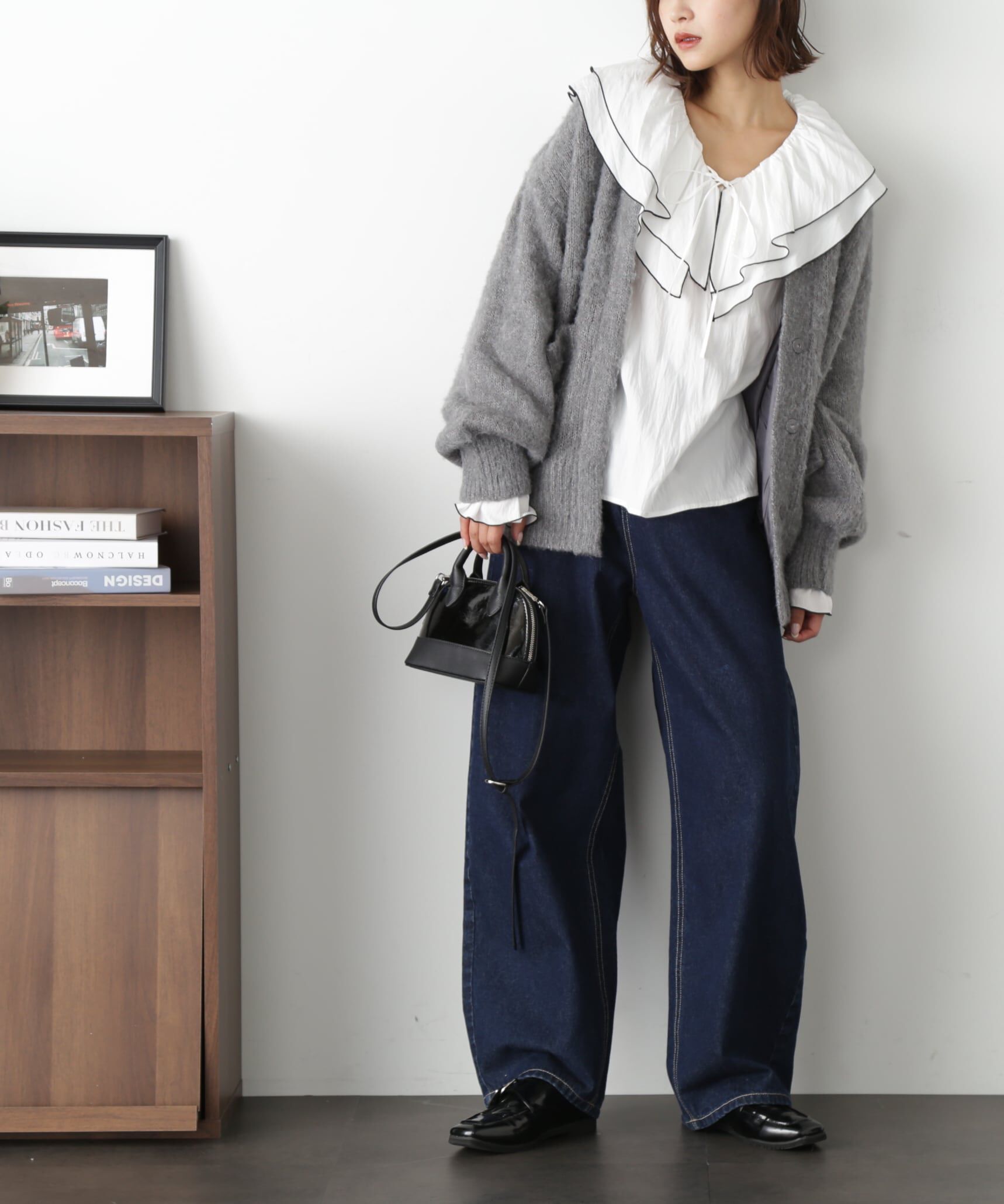  「ミックス起毛裏付きニットジャケット」|ニット・セーター|