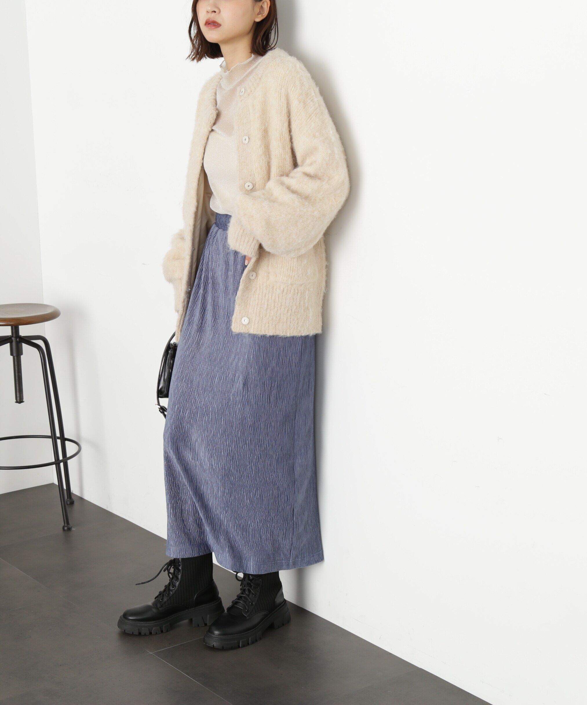 「ミックス起毛裏付きニットジャケット」|ニット・セーター|