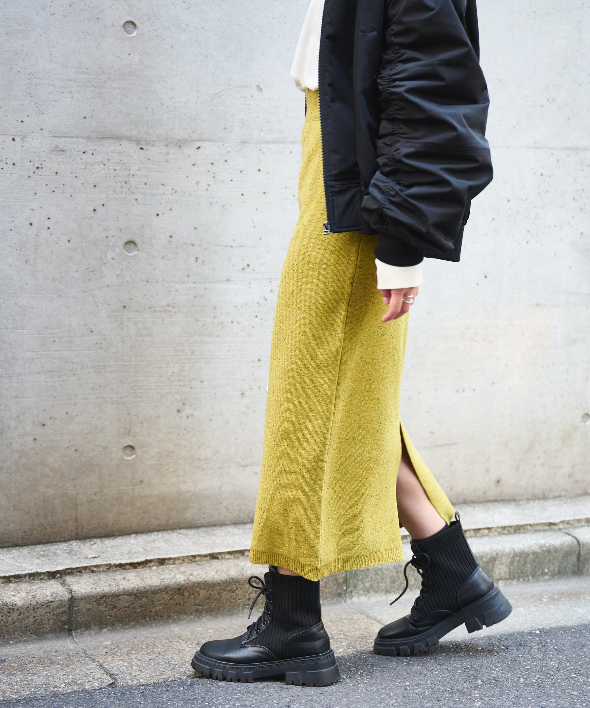  「ネップニットナロースカート」|スカート|