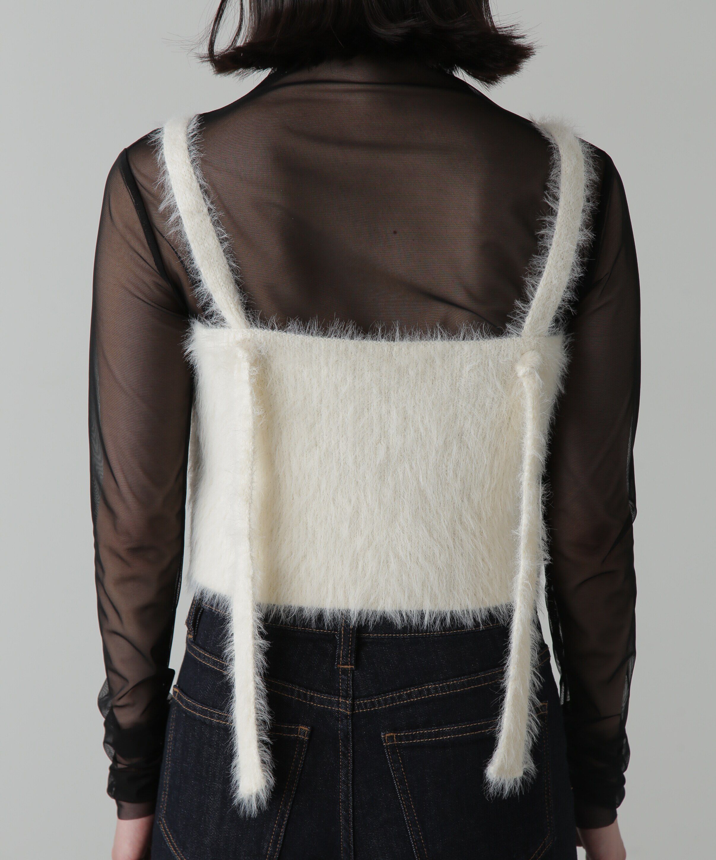  「フロントボタンシャギービスチェ」|ニット・セーター|