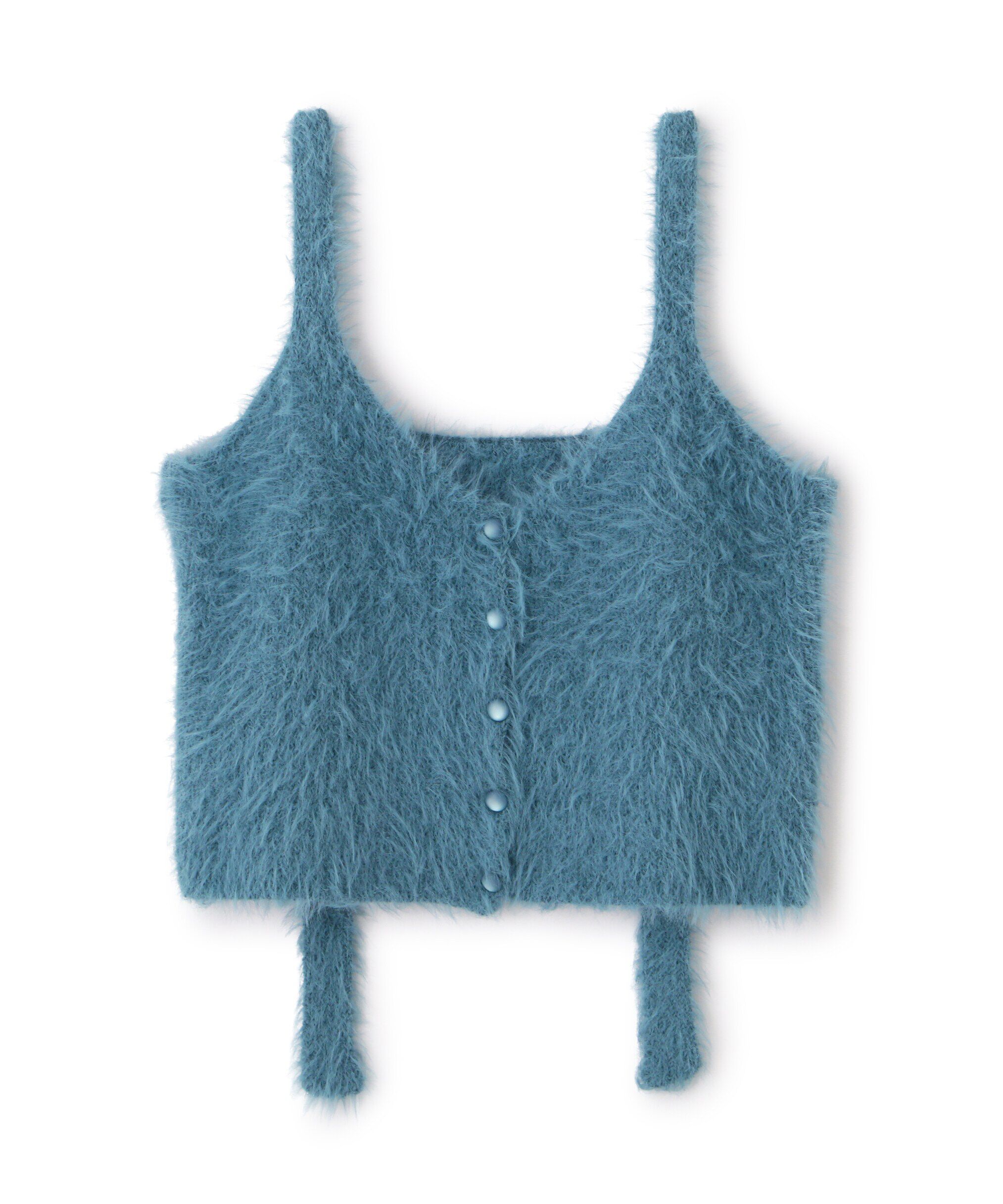  「フロントボタンシャギービスチェ」|ニット・セーター|