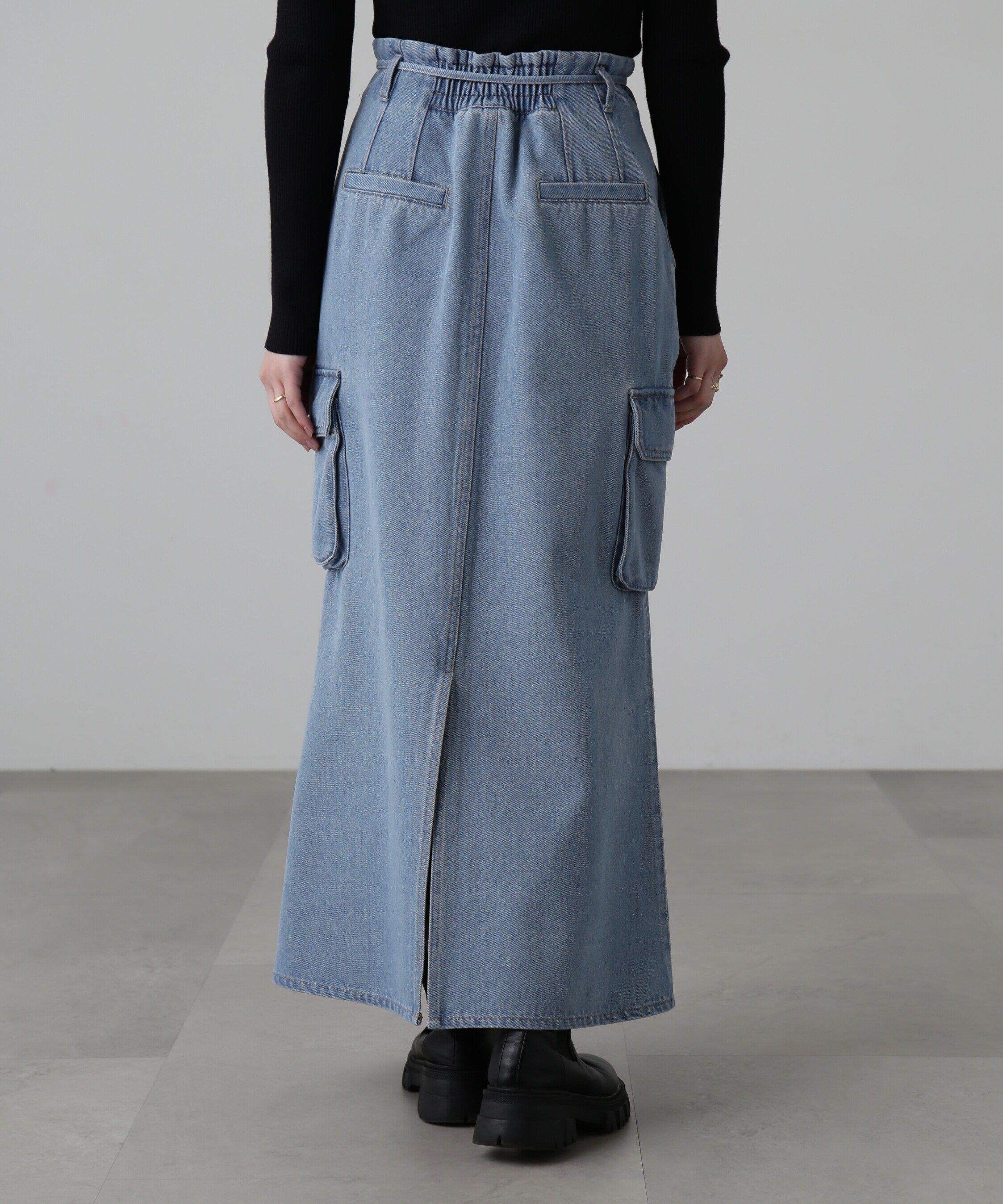  「[低身長サイズ/Sシリーズ]カーゴデニムナロースカート」|スカート|