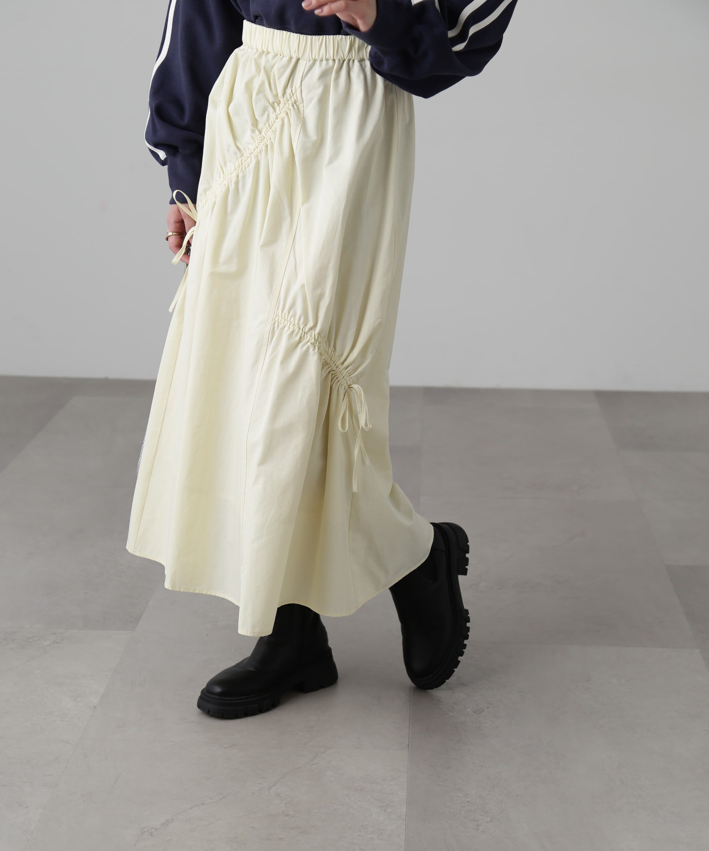  「ランダムシャーリングドロストスカート」|スカート|