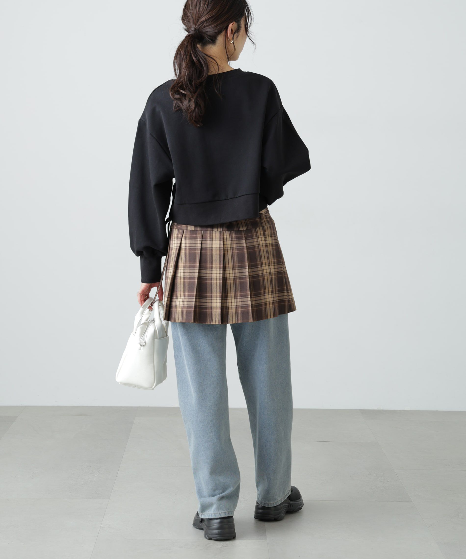  「サークルロゴ刺繍ショート丈スウェット」|Tシャツ・カットソー|