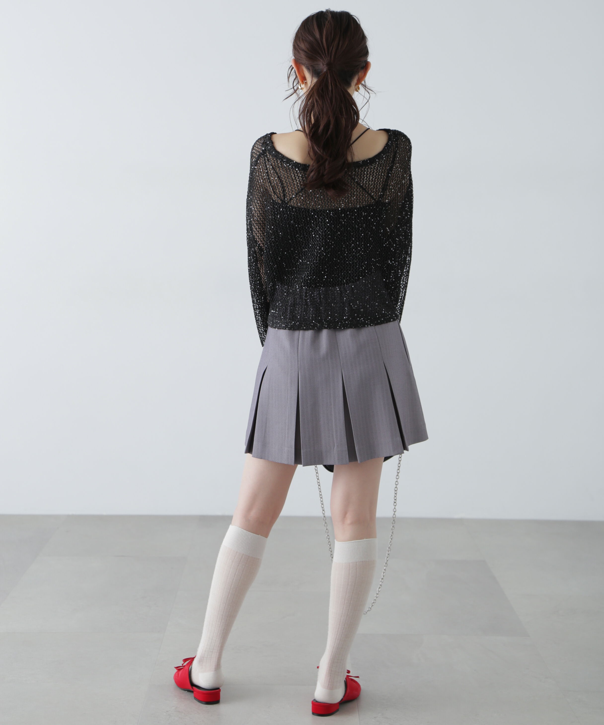  「メッシュスパンコールニット」|ニット・セーター|