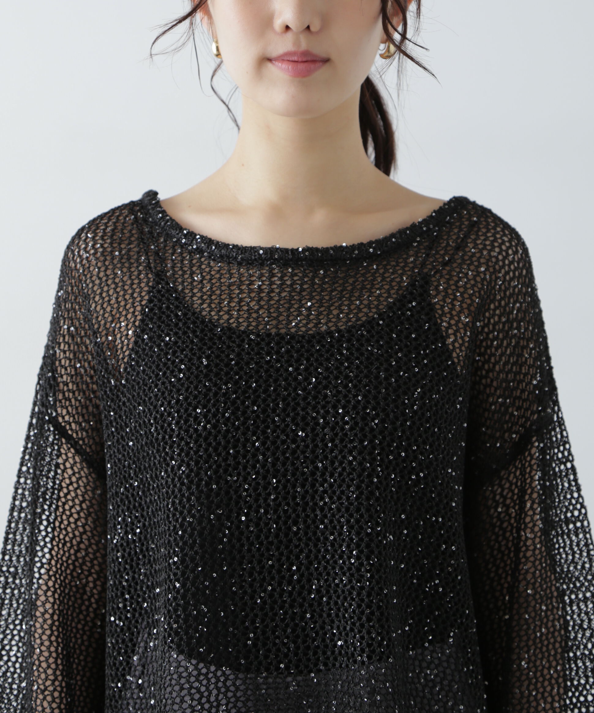  「メッシュスパンコールニット」|ニット・セーター|