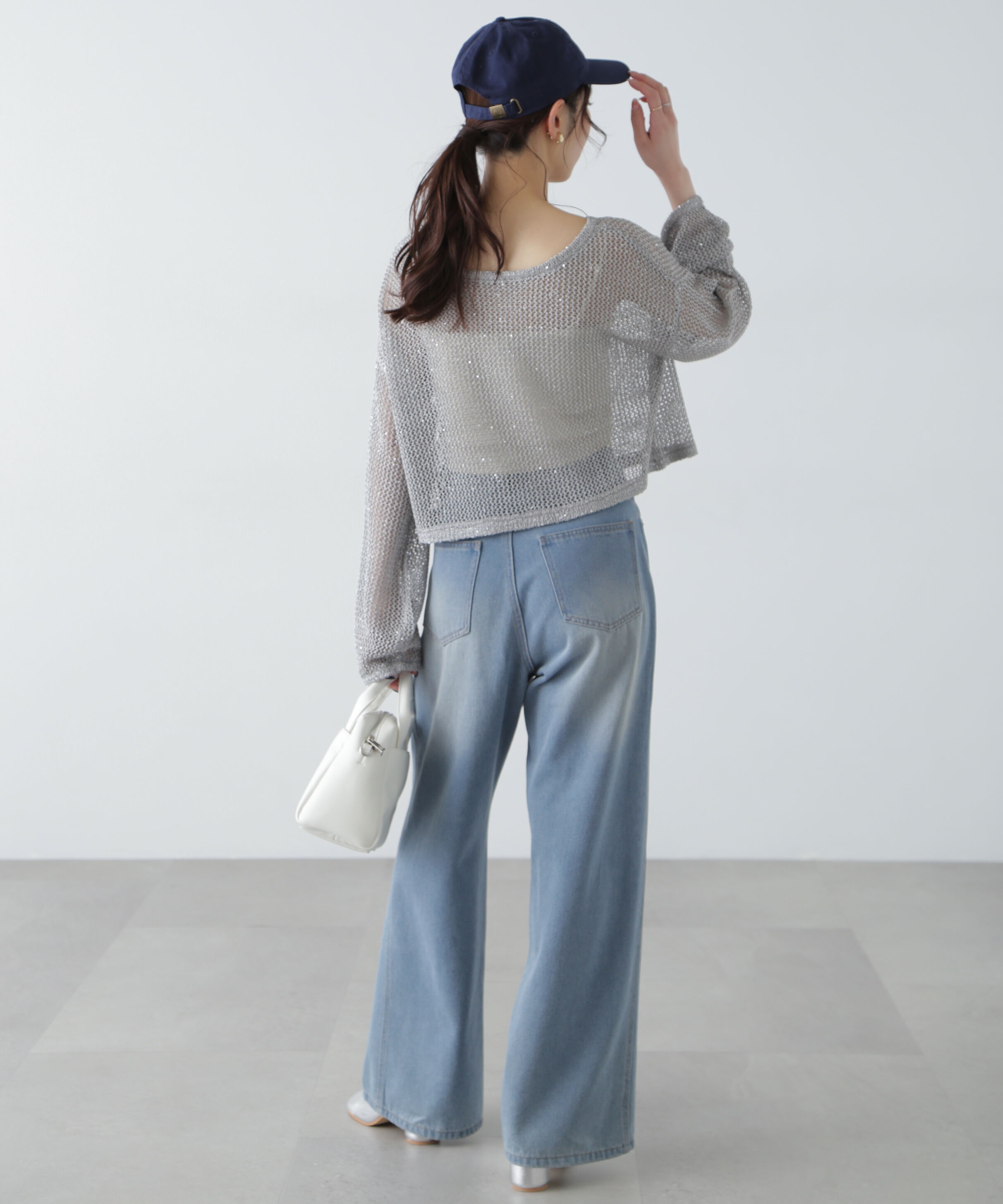  「メッシュスパンコールニット」|ニット・セーター|