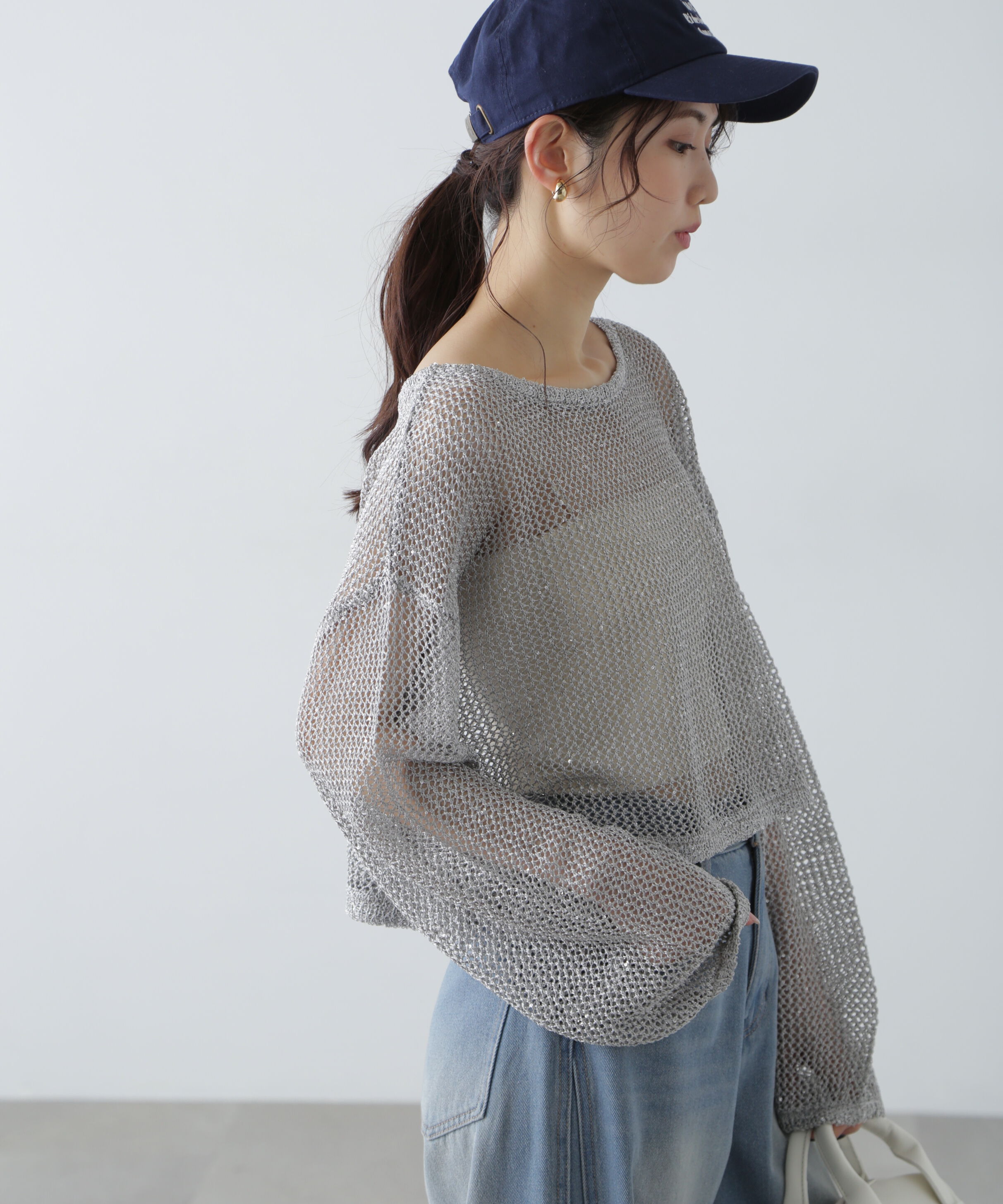  「メッシュスパンコールニット」|ニット・セーター|
