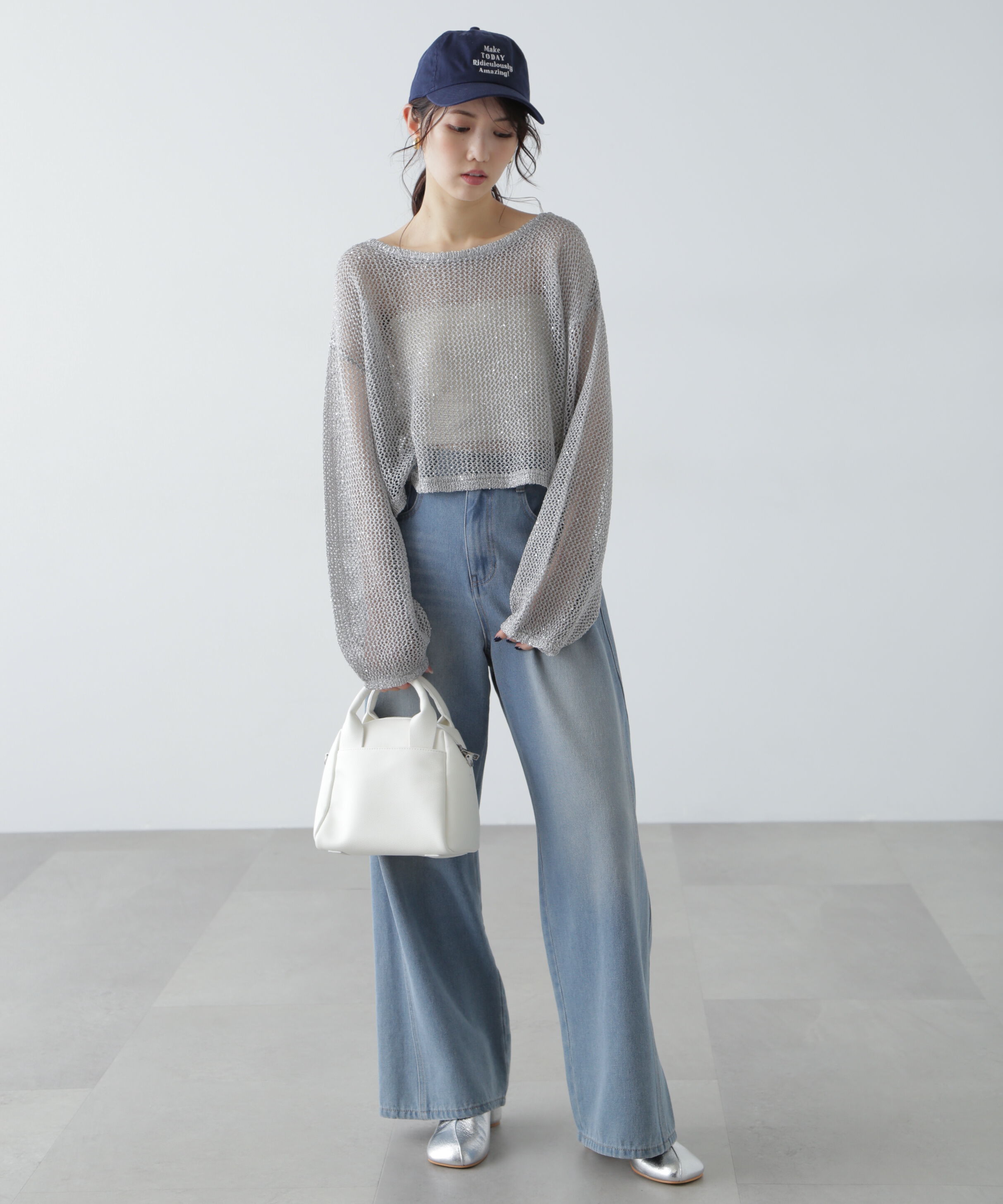  「メッシュスパンコールニット」|ニット・セーター|