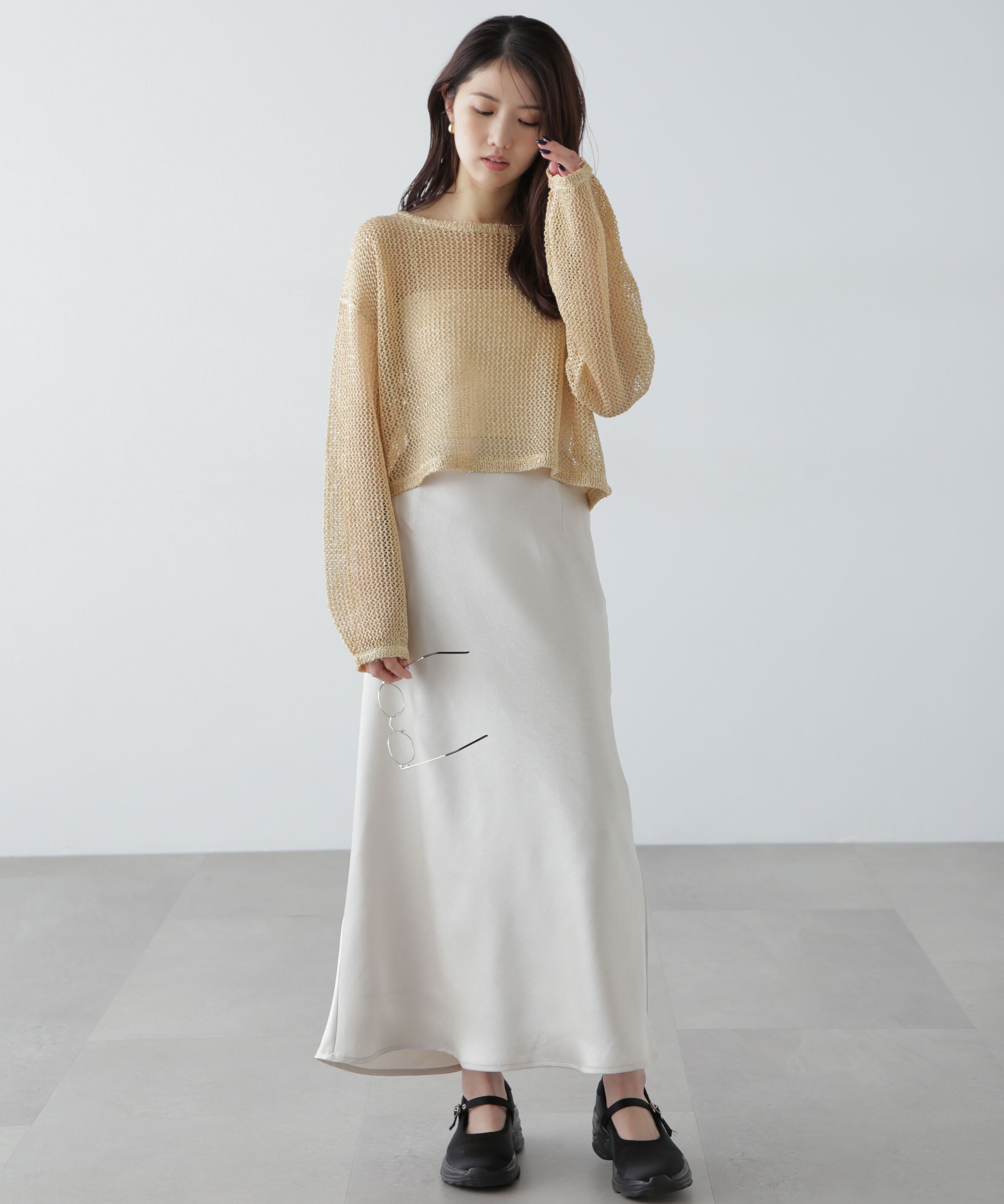  「メッシュスパンコールニット」|ニット・セーター|