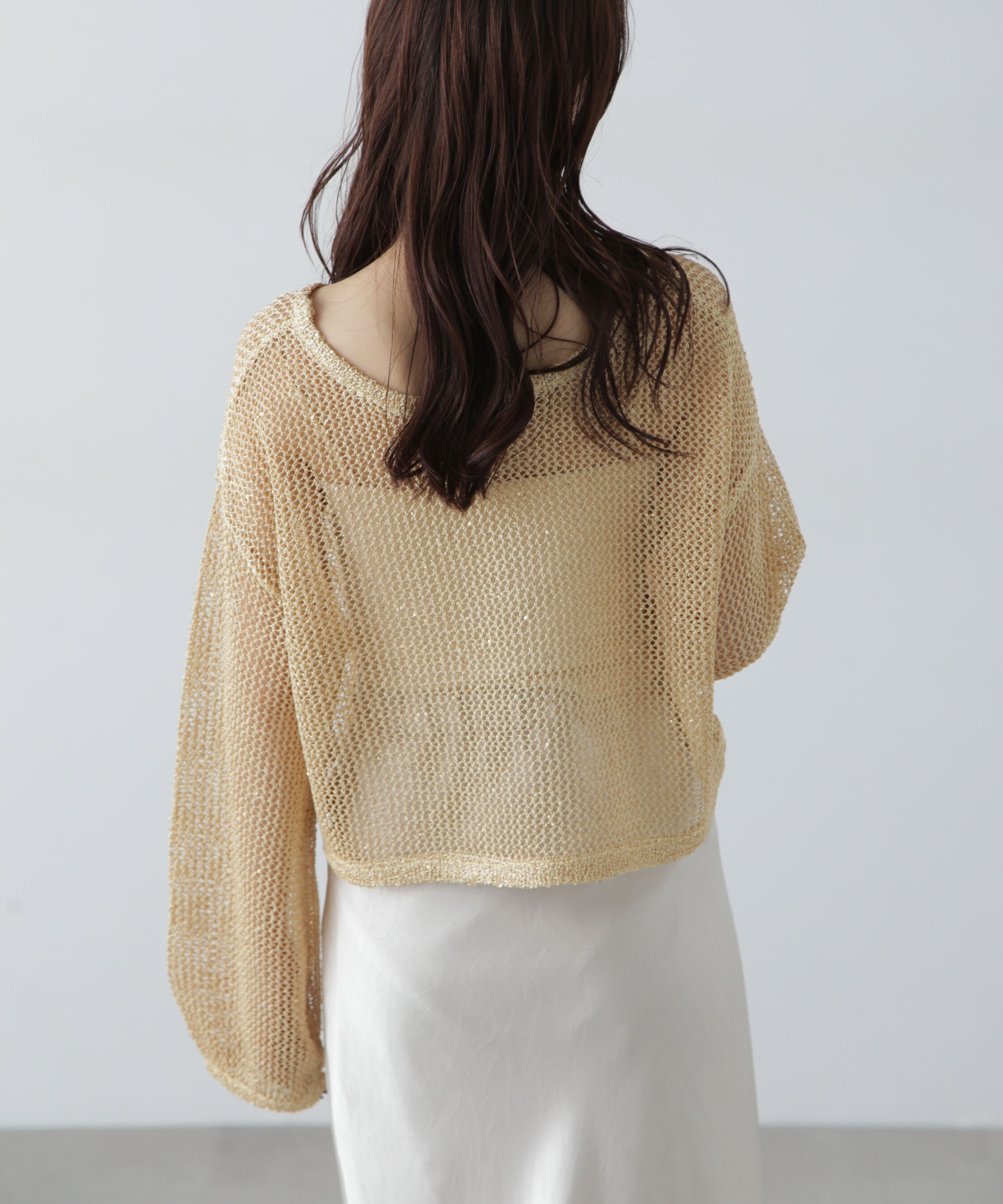 「メッシュスパンコールニット」|ニット・セーター|