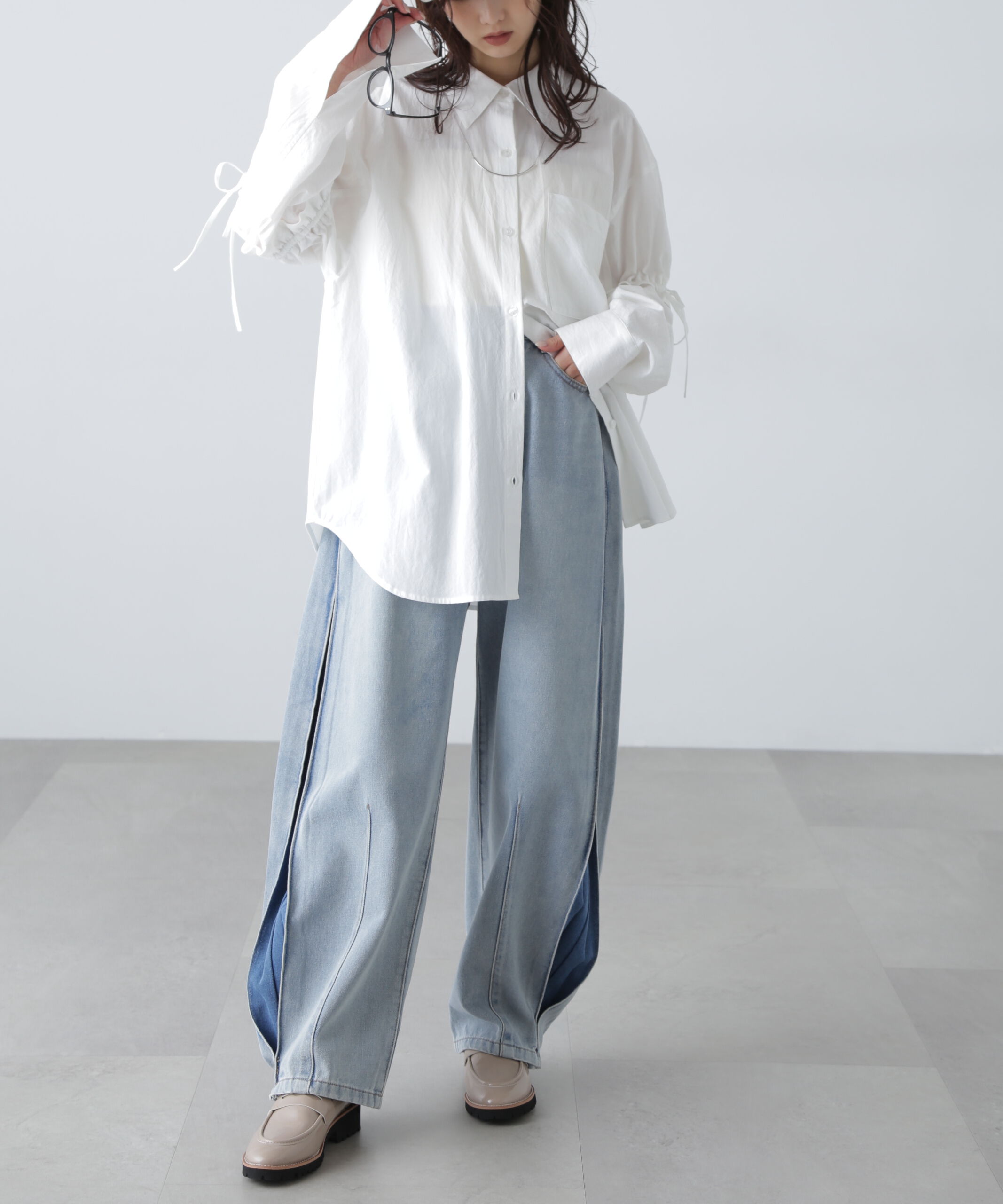  「袖ドロストオーバーシャツ」|シャツ・ブラウス|