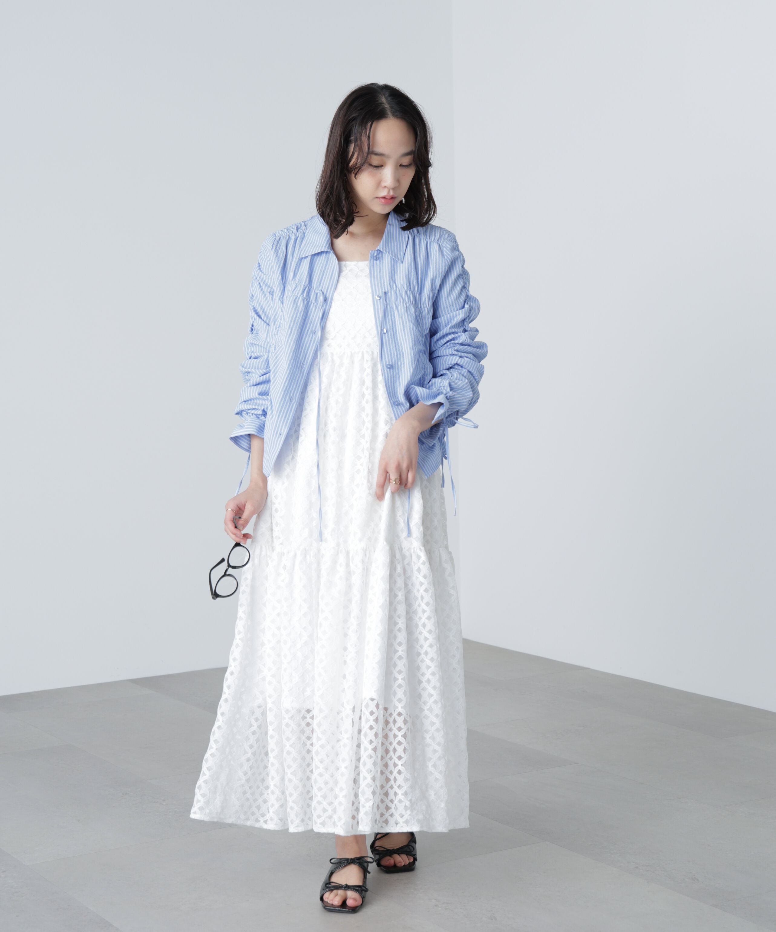  「シャーリングストライプシャツ」|シャツ・ブラウス|