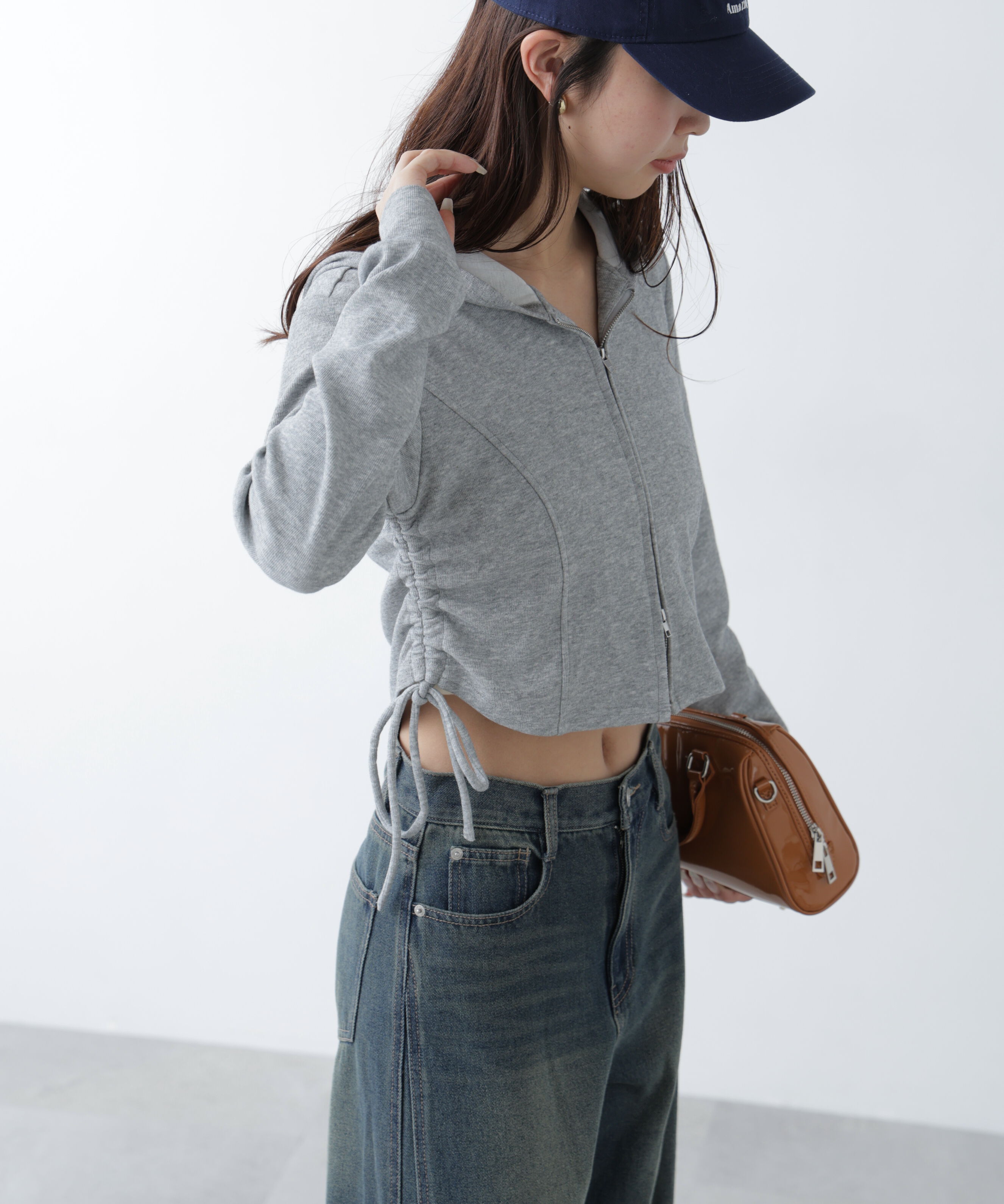  「サイドドロストコンパクトパーカー」|Tシャツ・カットソー|