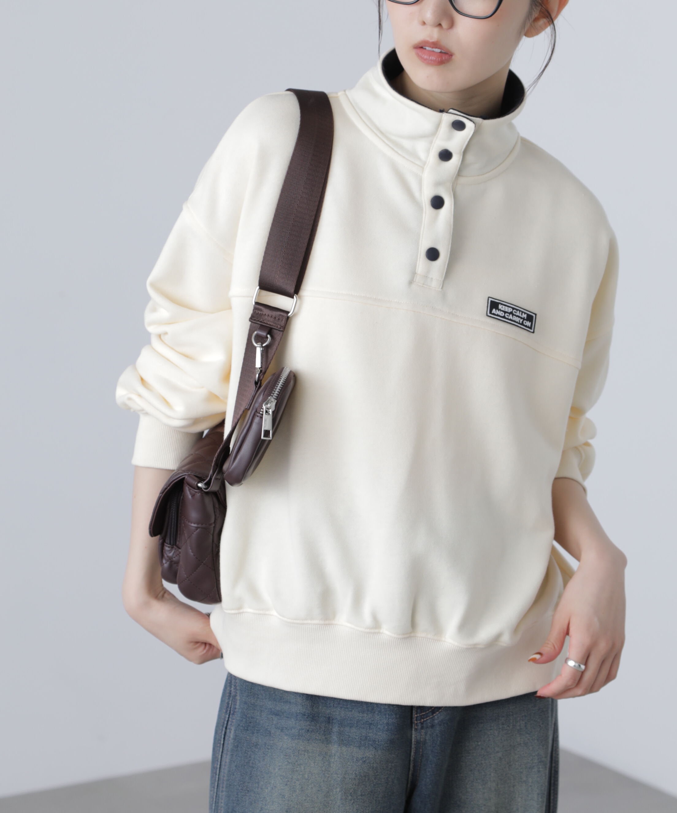  「スタンドネックバイカラースウェット」|Tシャツ・カットソー|