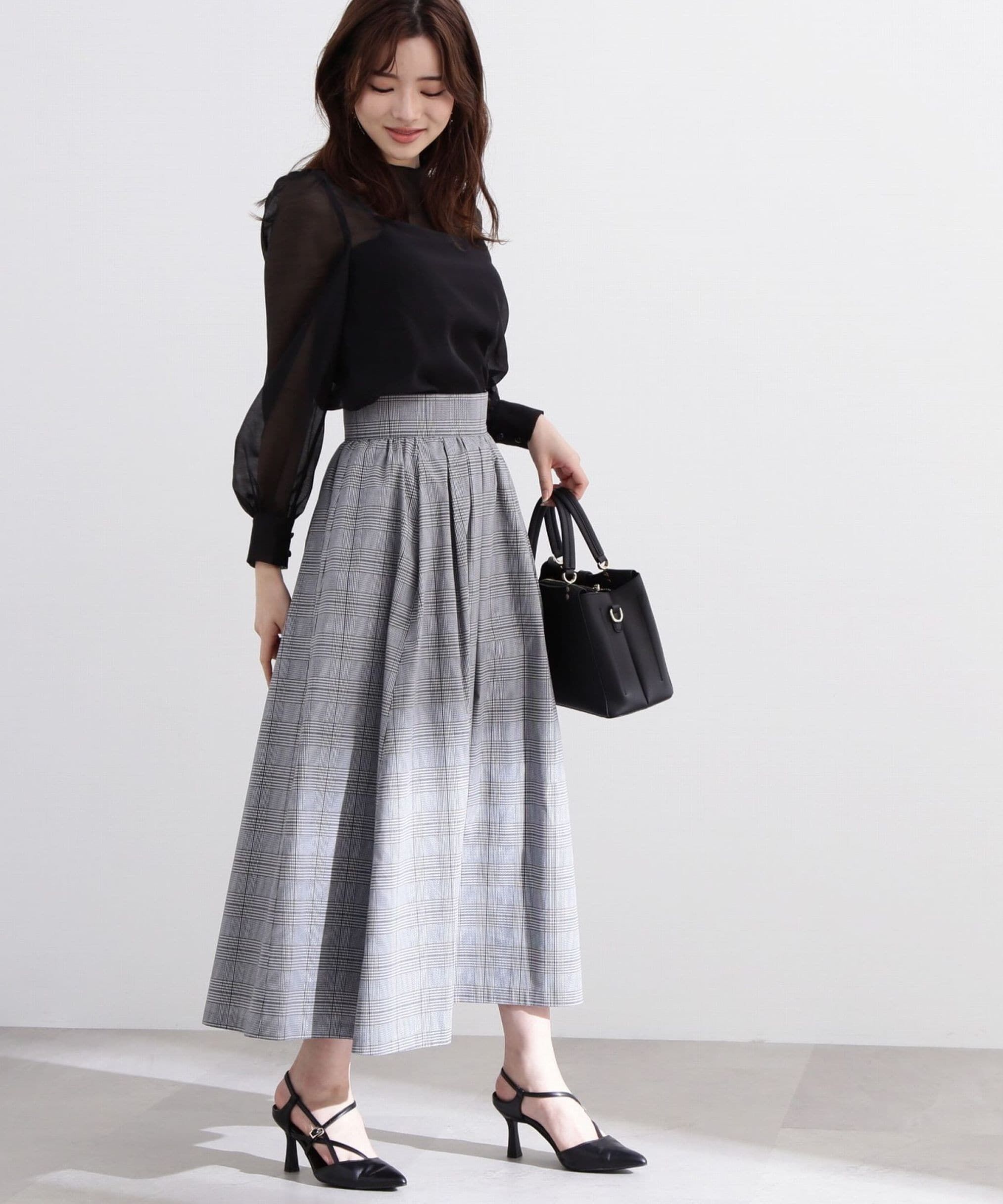 PROPORTION BODY DRESSING「チェックギャザースカート」|スカート|