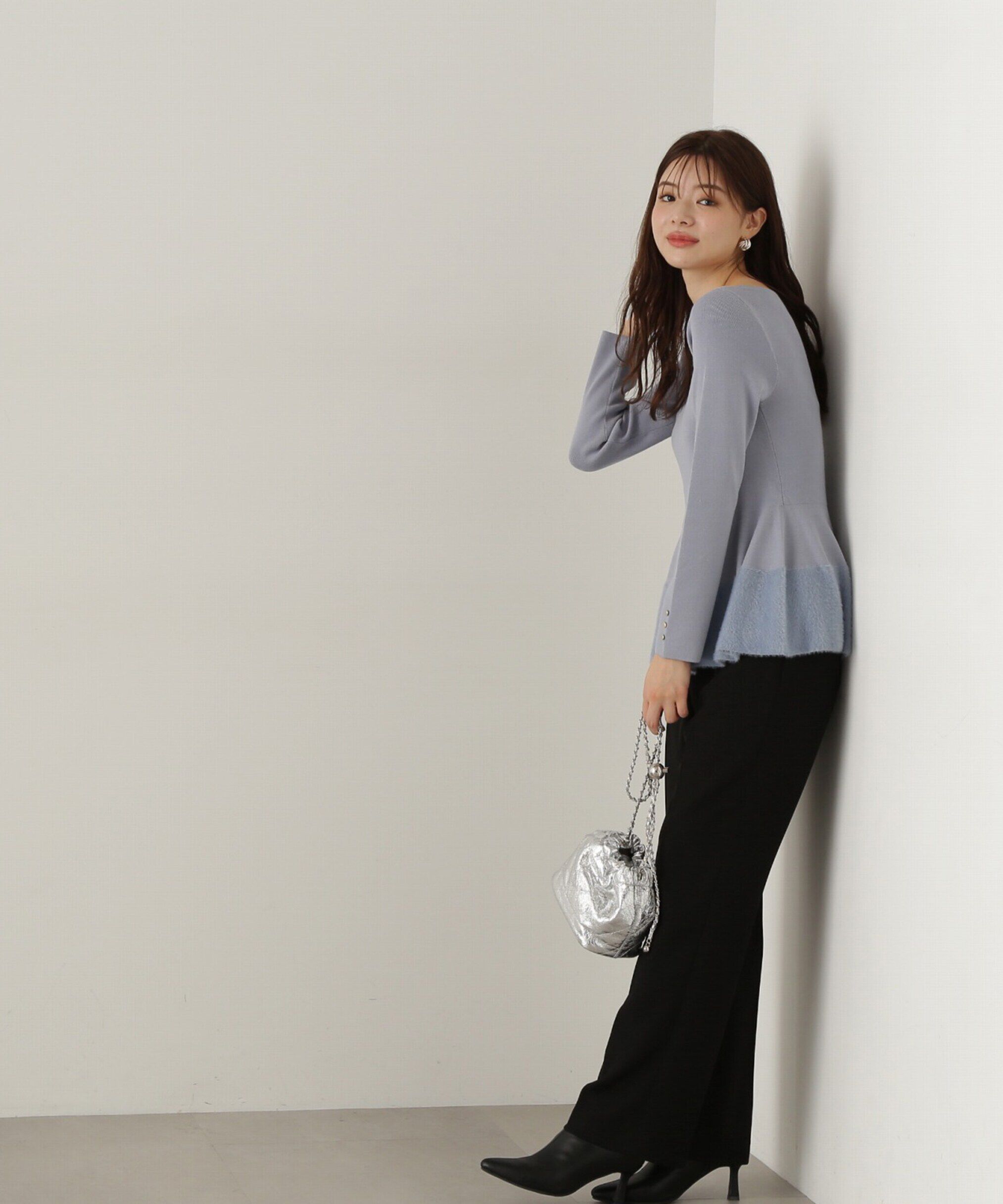 PROPORTION BODY DRESSING「フェザーペプラムニット　24AW」|ニット・セーター|