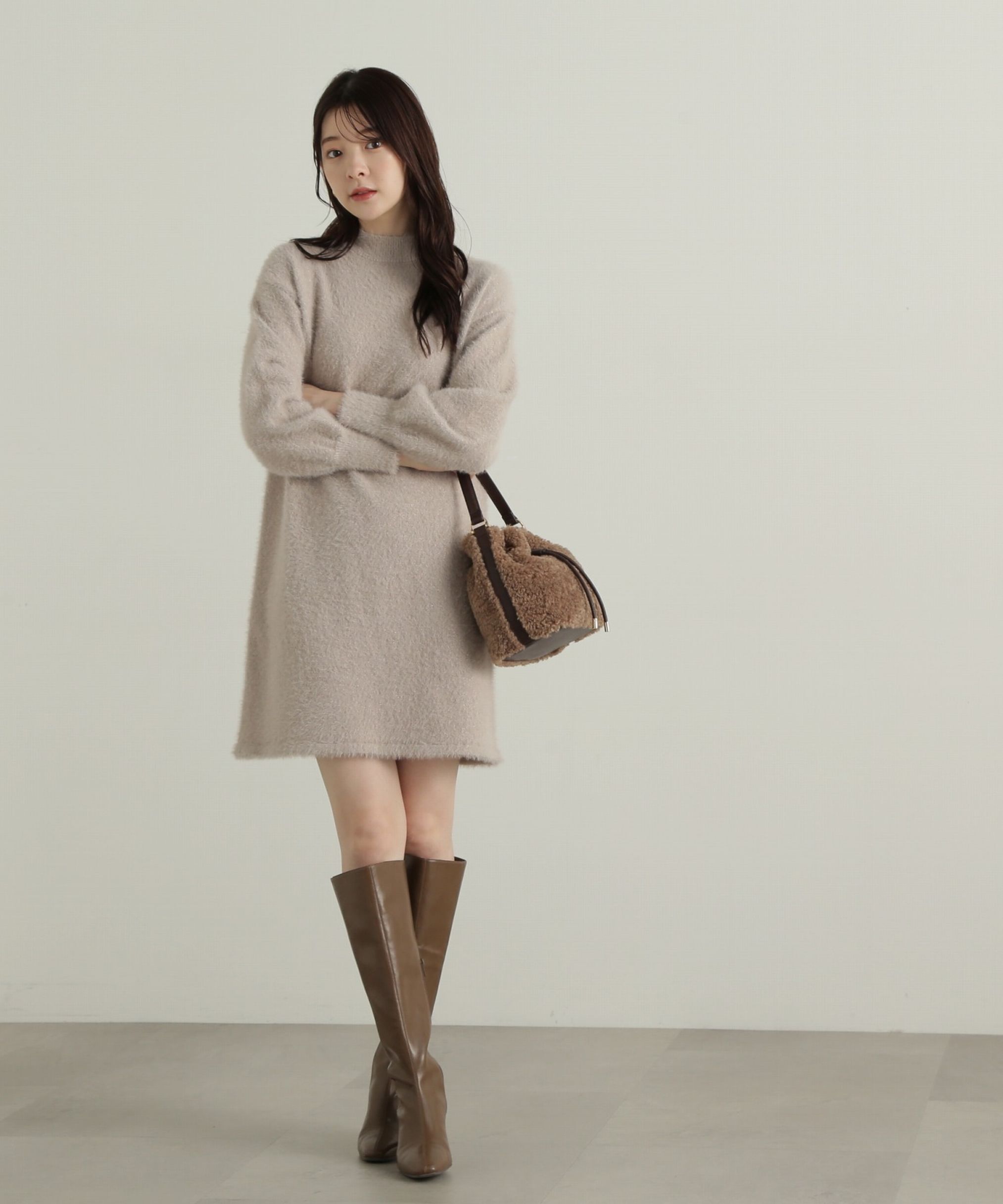 PROPORTION BODY DRESSING「ラメフェザーミニワンピース」|ワンピース|
