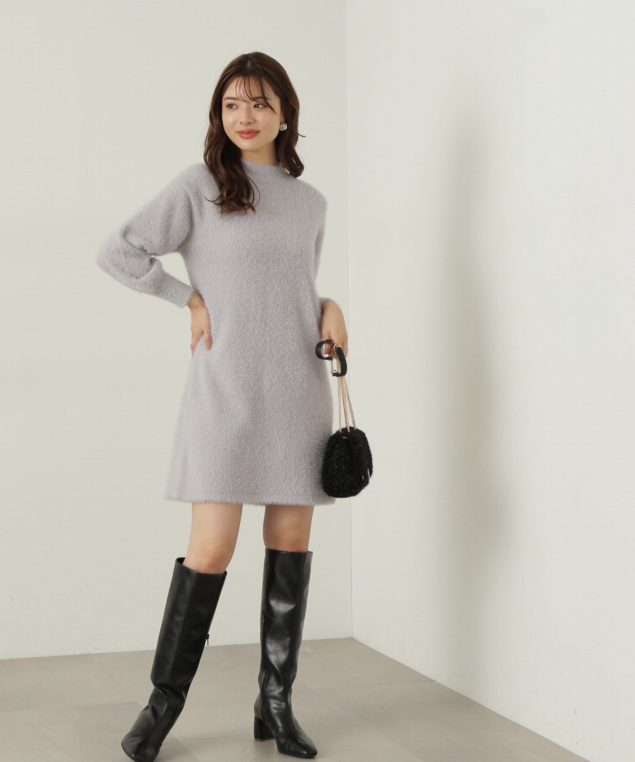 PROPORTION BODY DRESSING「ラメフェザーミニワンピース」|ワンピース|