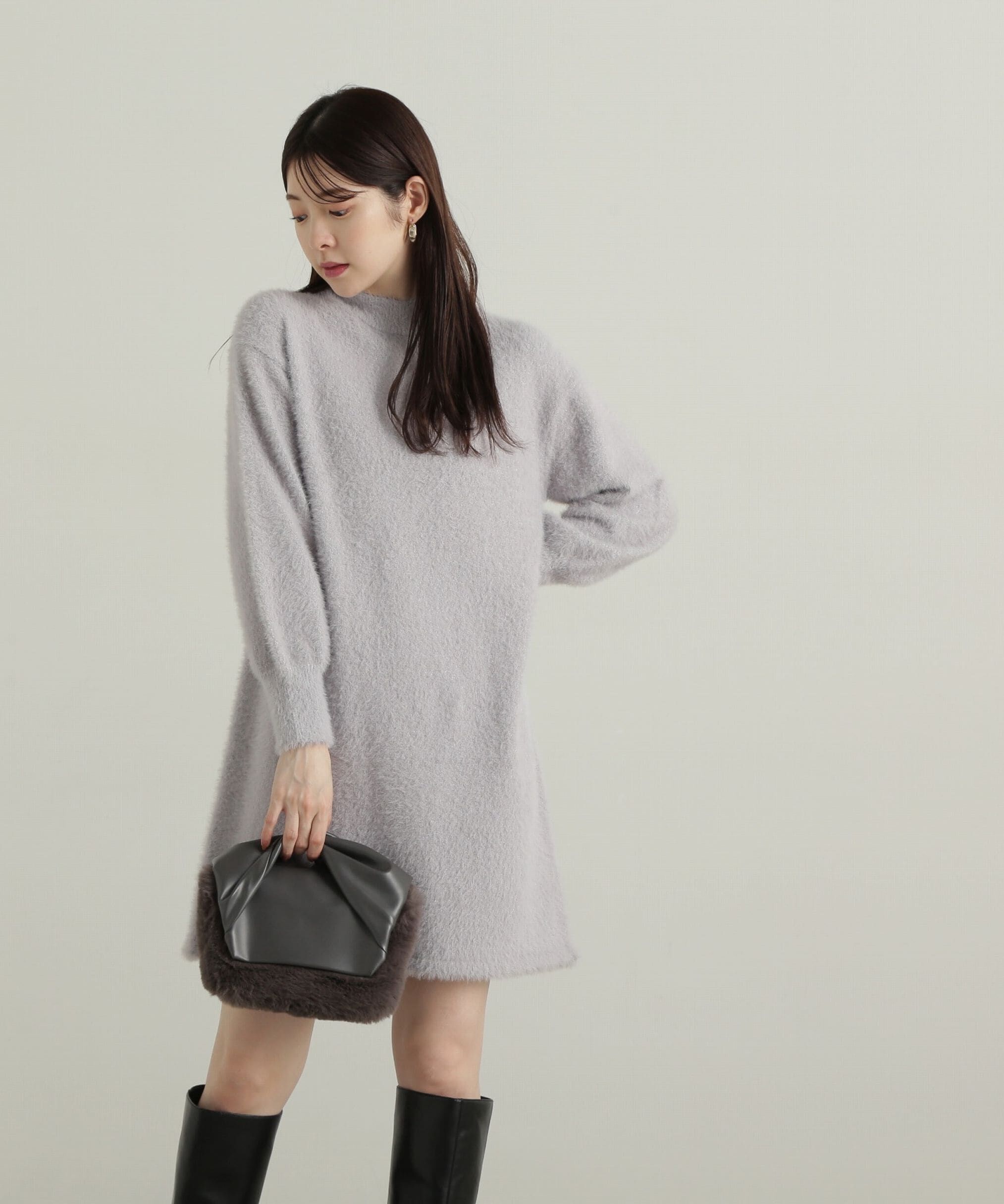 PROPORTION BODY DRESSING「ラメフェザーミニワンピース」|ワンピース|