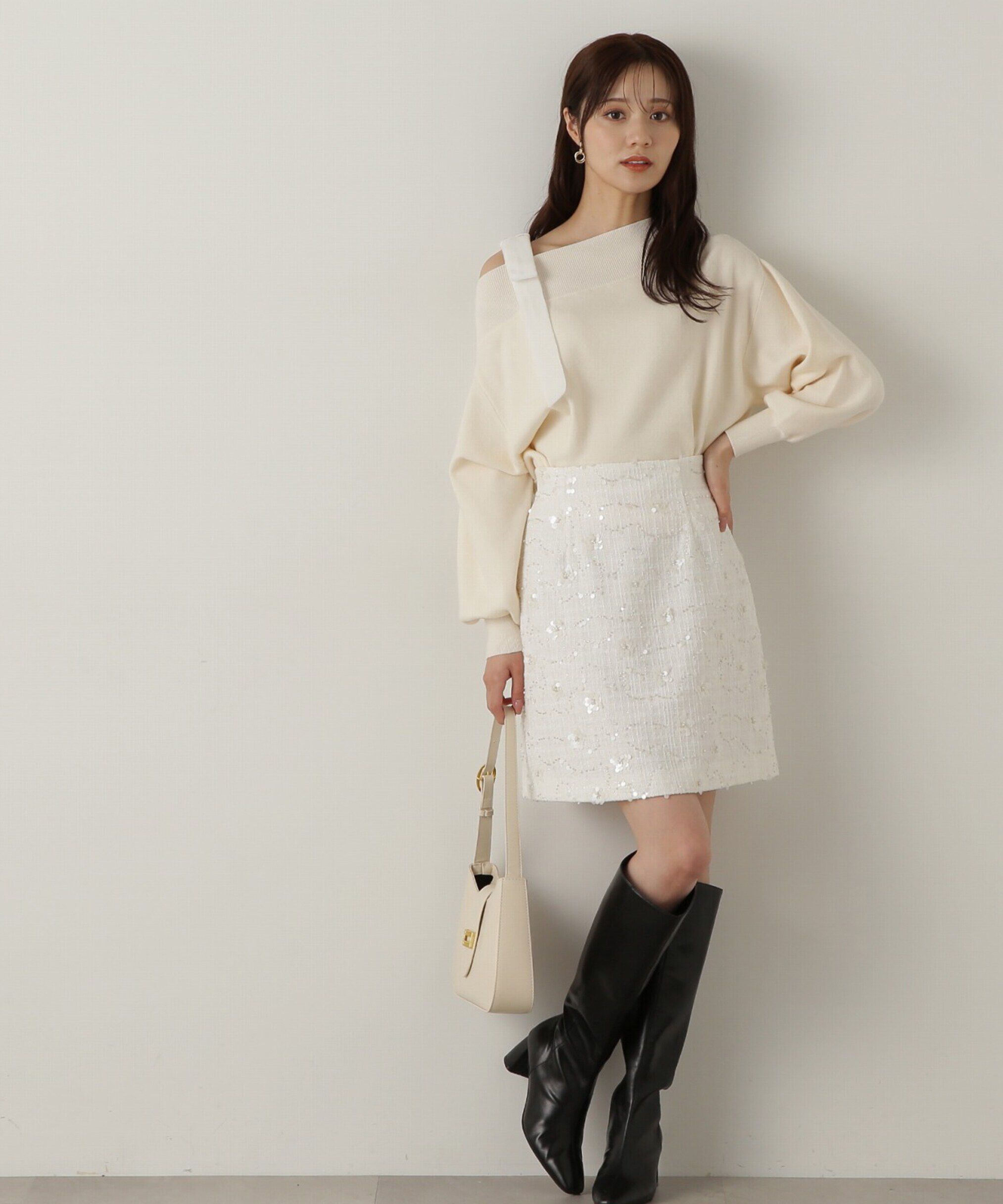 PROPORTION BODY DRESSING「ビジューツイードミニスカート」|スカート|