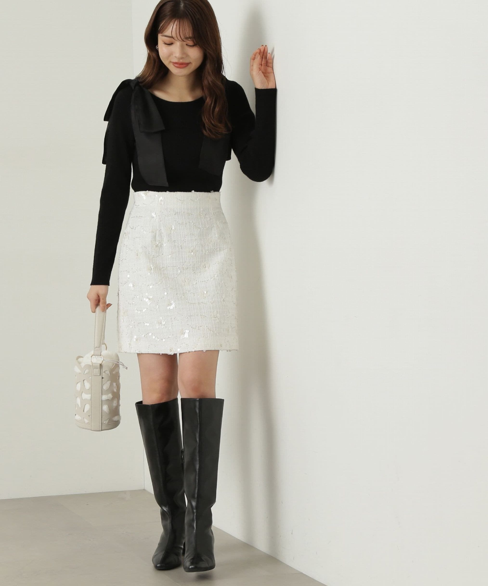 PROPORTION BODY DRESSING「ビジューツイードミニスカート」|スカート|