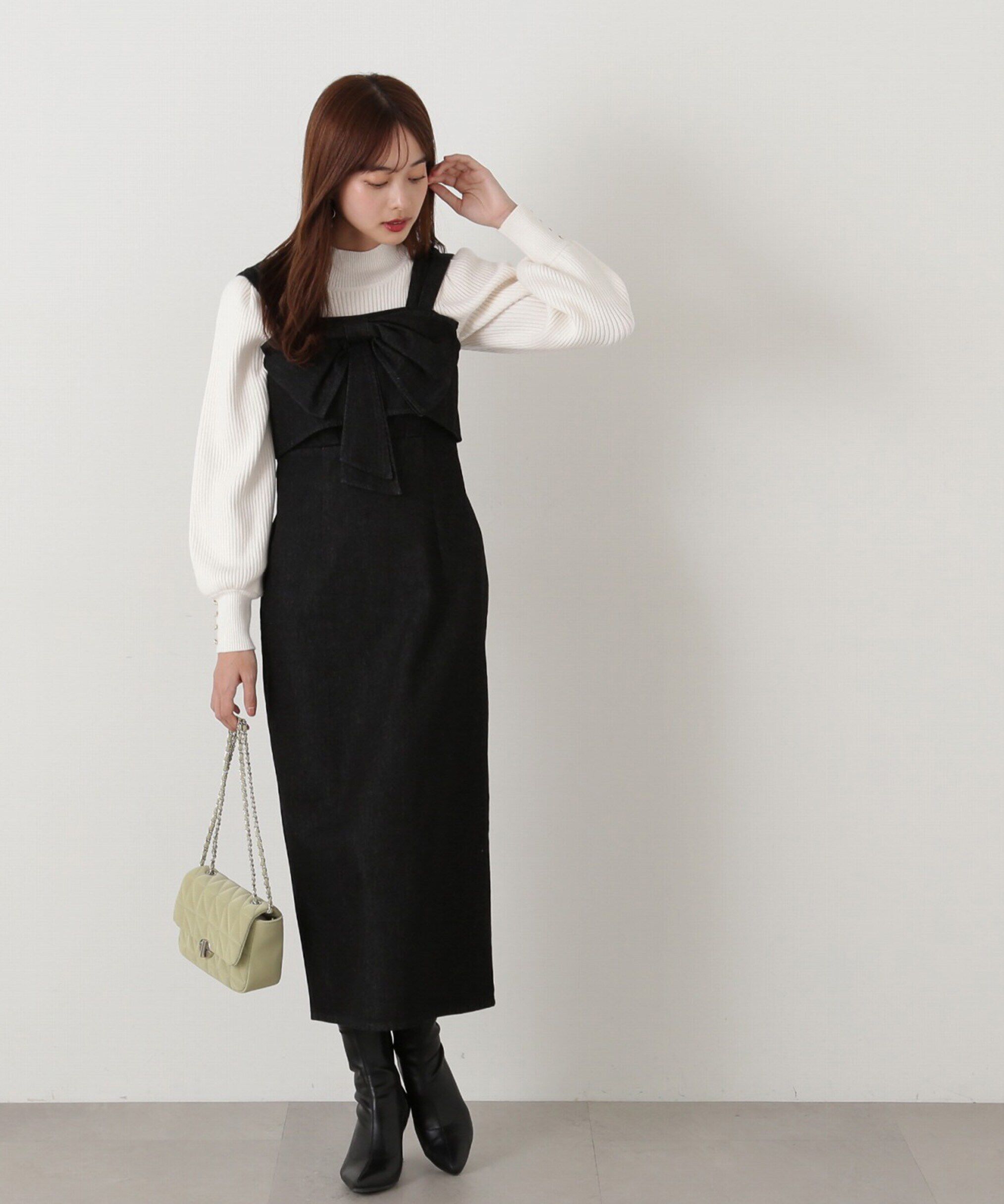 PROPORTION BODY DRESSING「《EDIT COLOGNE》リボンデニムジャンスカ」|ワンピース|