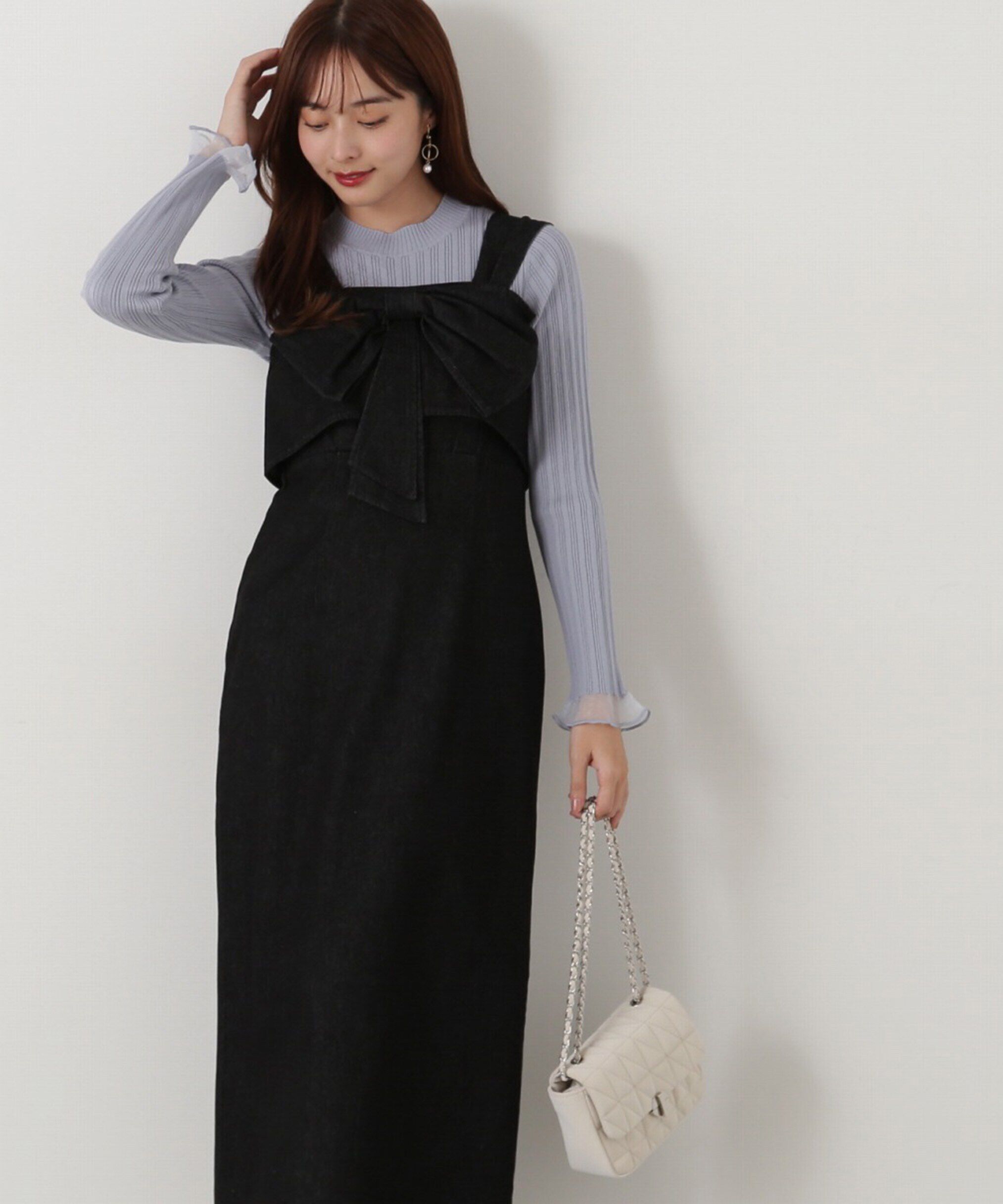 PROPORTION BODY DRESSING「《EDIT COLOGNE》リボンデニムジャンスカ」|ワンピース|