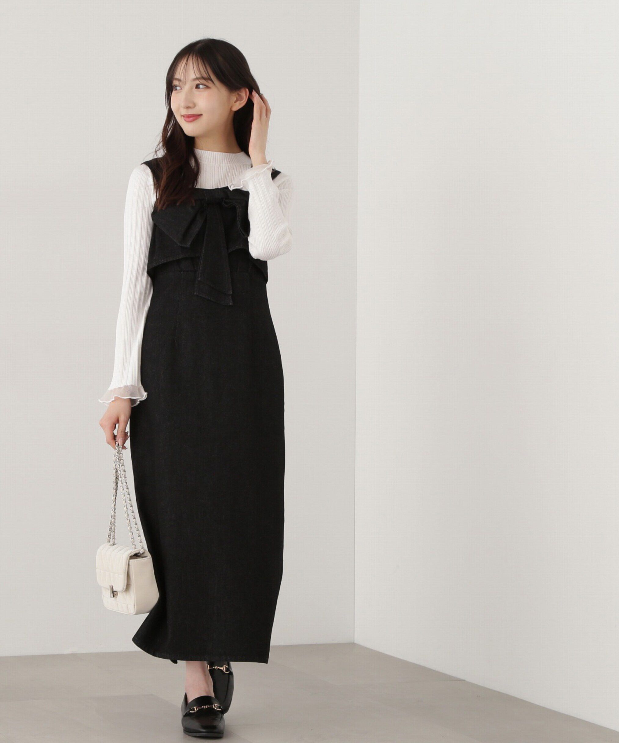 PROPORTION BODY DRESSING「《EDIT COLOGNE》リボンデニムジャンスカ」|ワンピース|