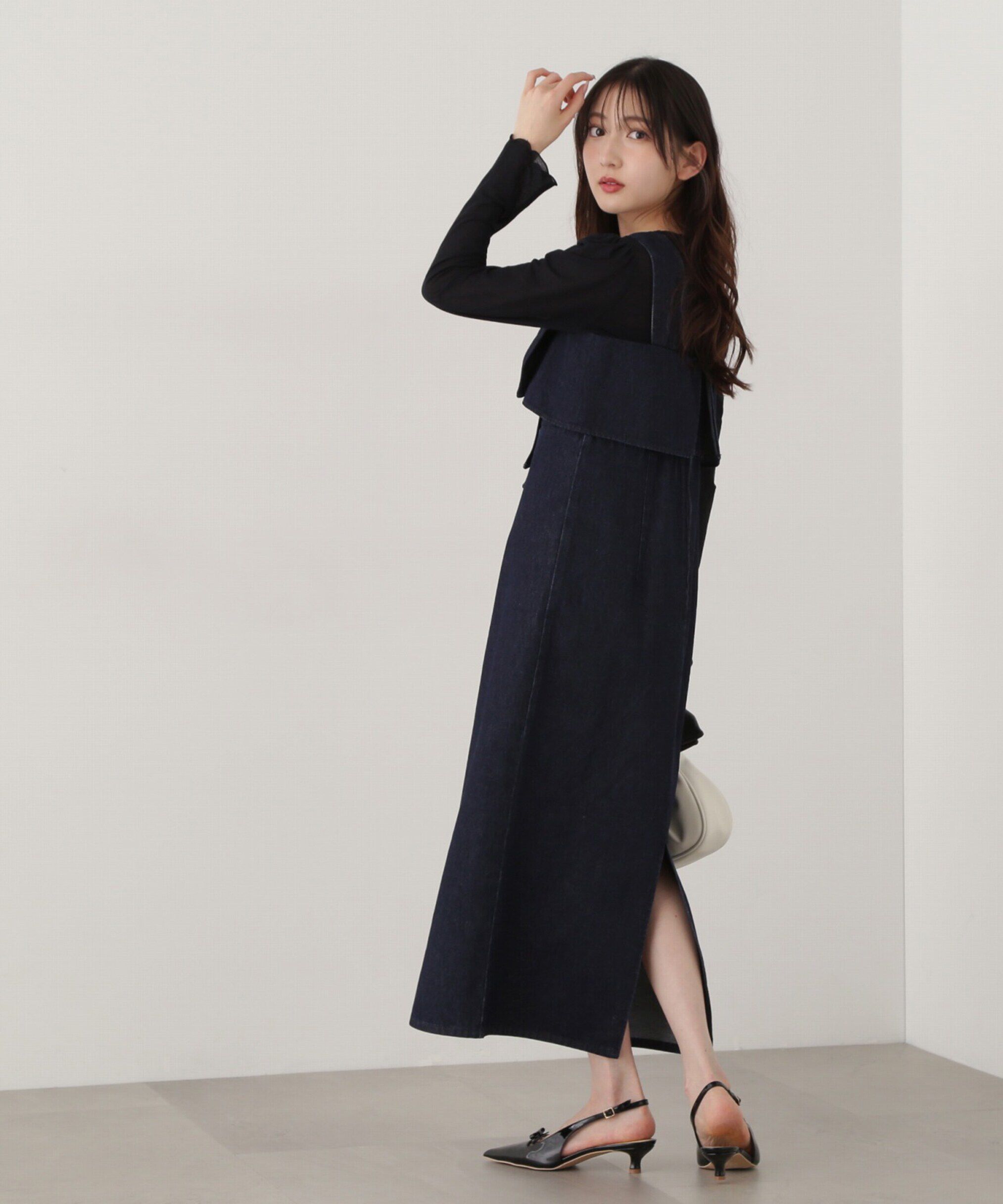 PROPORTION BODY DRESSING「《EDIT COLOGNE》リボンデニムジャンスカ」|ワンピース|