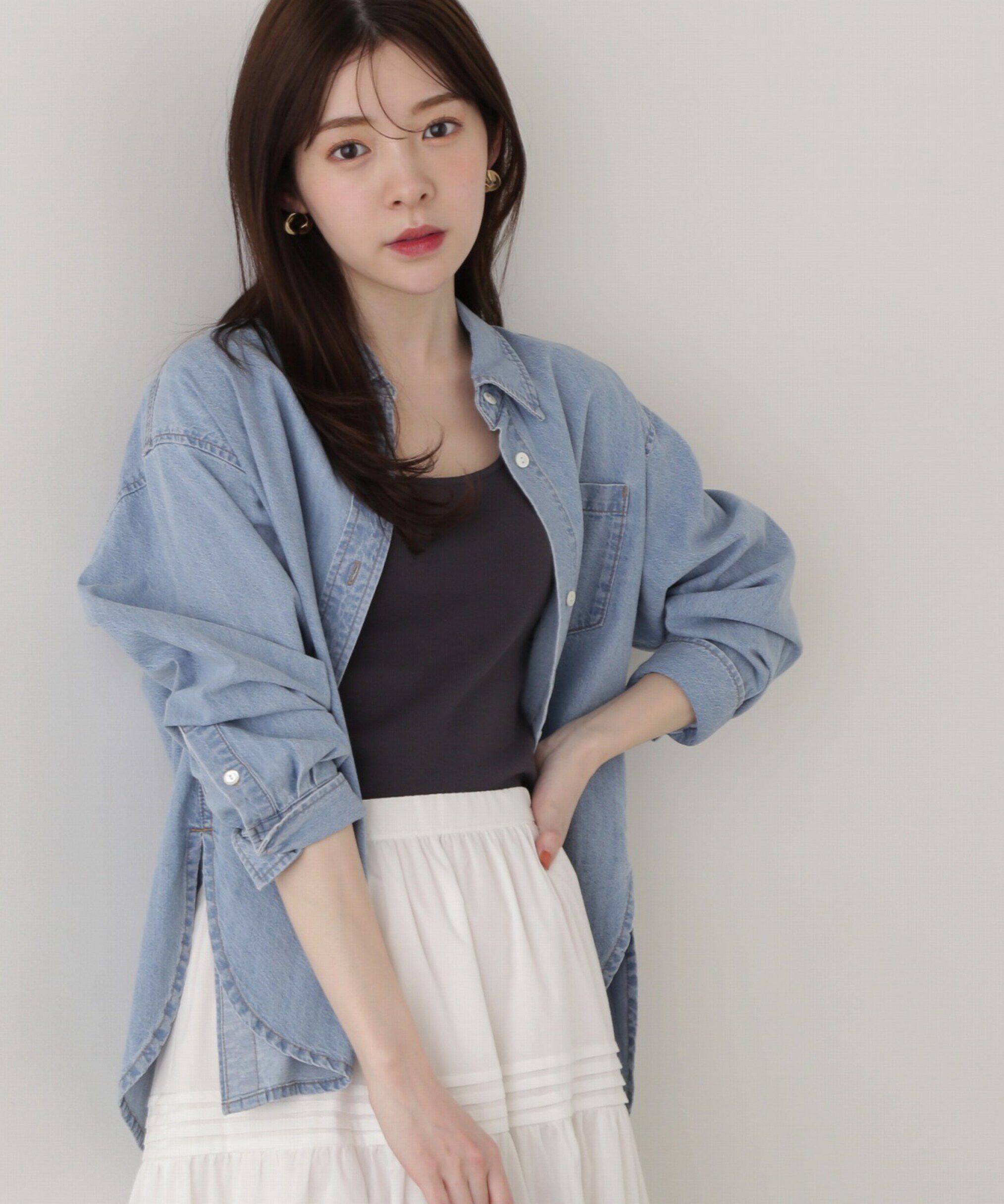 PROPORTION BODY DRESSING「前後2wayスクエアータンクトップ」|Tシャツ・カットソー|チャコール2