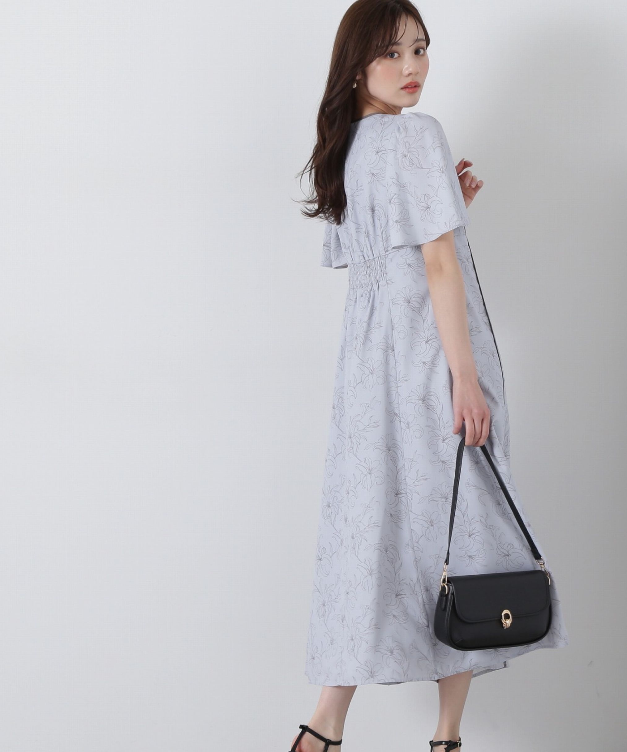 PROPORTION BODY DRESSING「配色ライン花柄ワンピース」|ワンピース|ブルー