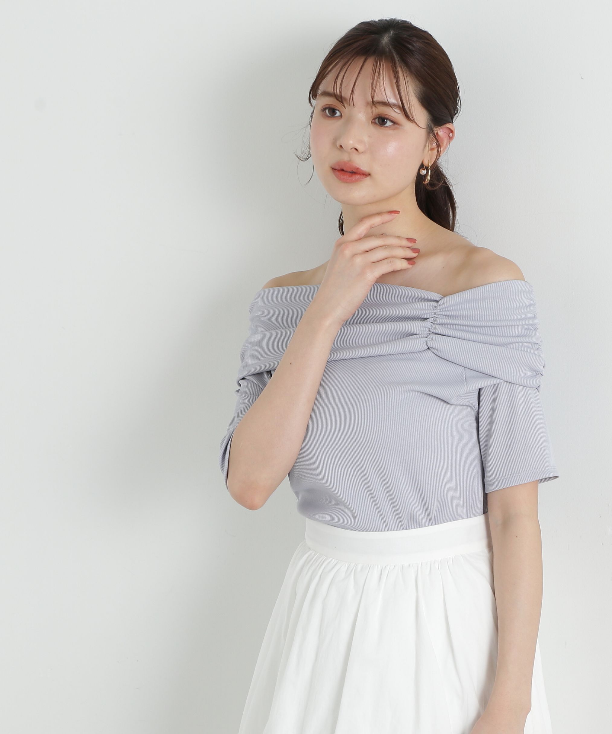 PROPORTION BODY DRESSING「デザインオフショルカットソー」|Tシャツ・カットソー|