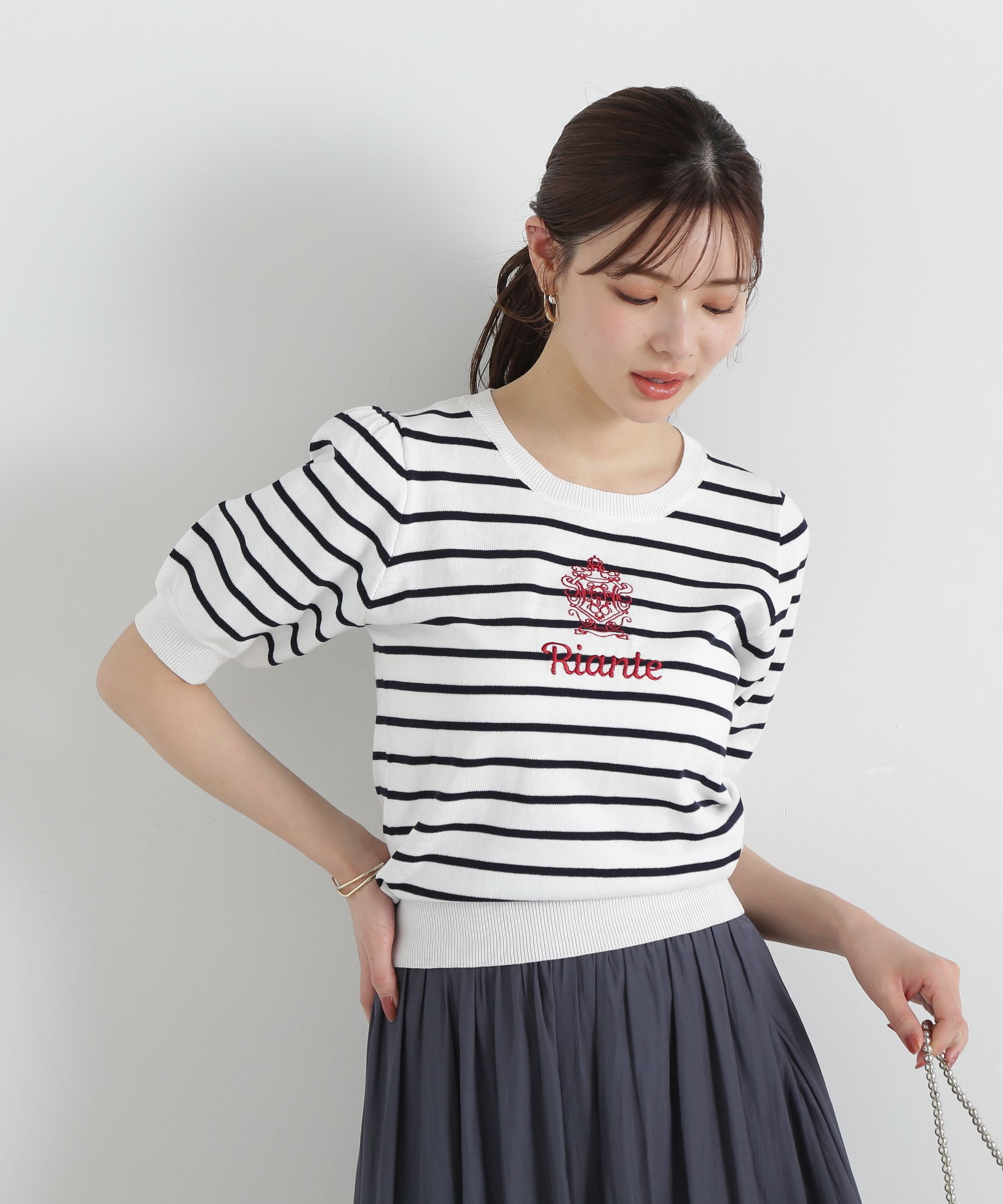 PROPORTION BODY DRESSING「エンブレムロゴ刺繍ニット」|ニット・セーター|