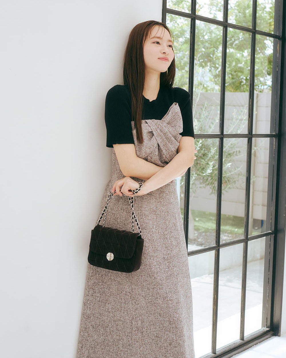 PROPORTION BODY DRESSING「リボンディテールドッキングワンピース」|ワンピース|ブラウン&times;ブラ