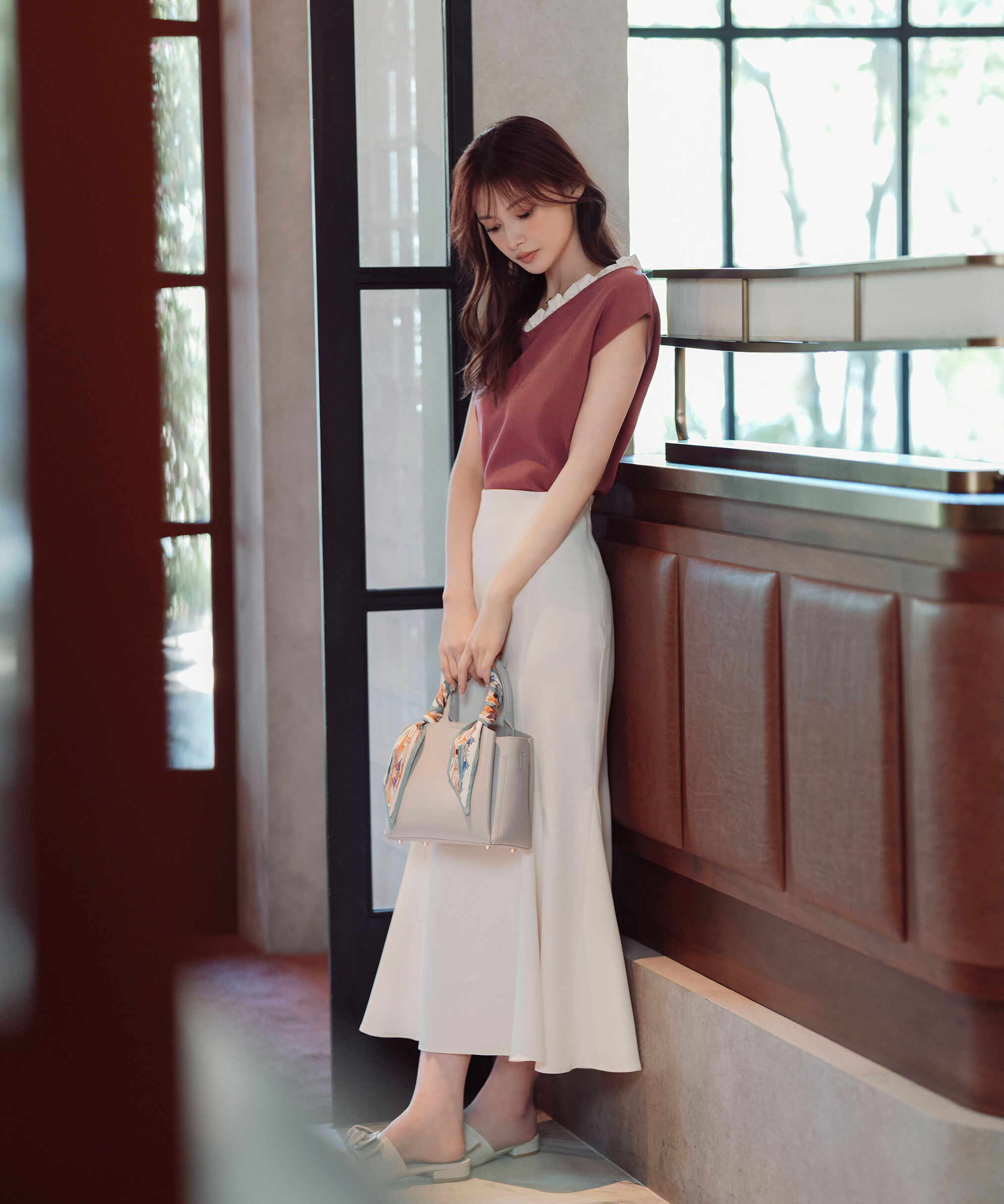 PROPORTION BODY DRESSING「ハイウエストマーメイドスカート」|スカート|アイボリー2