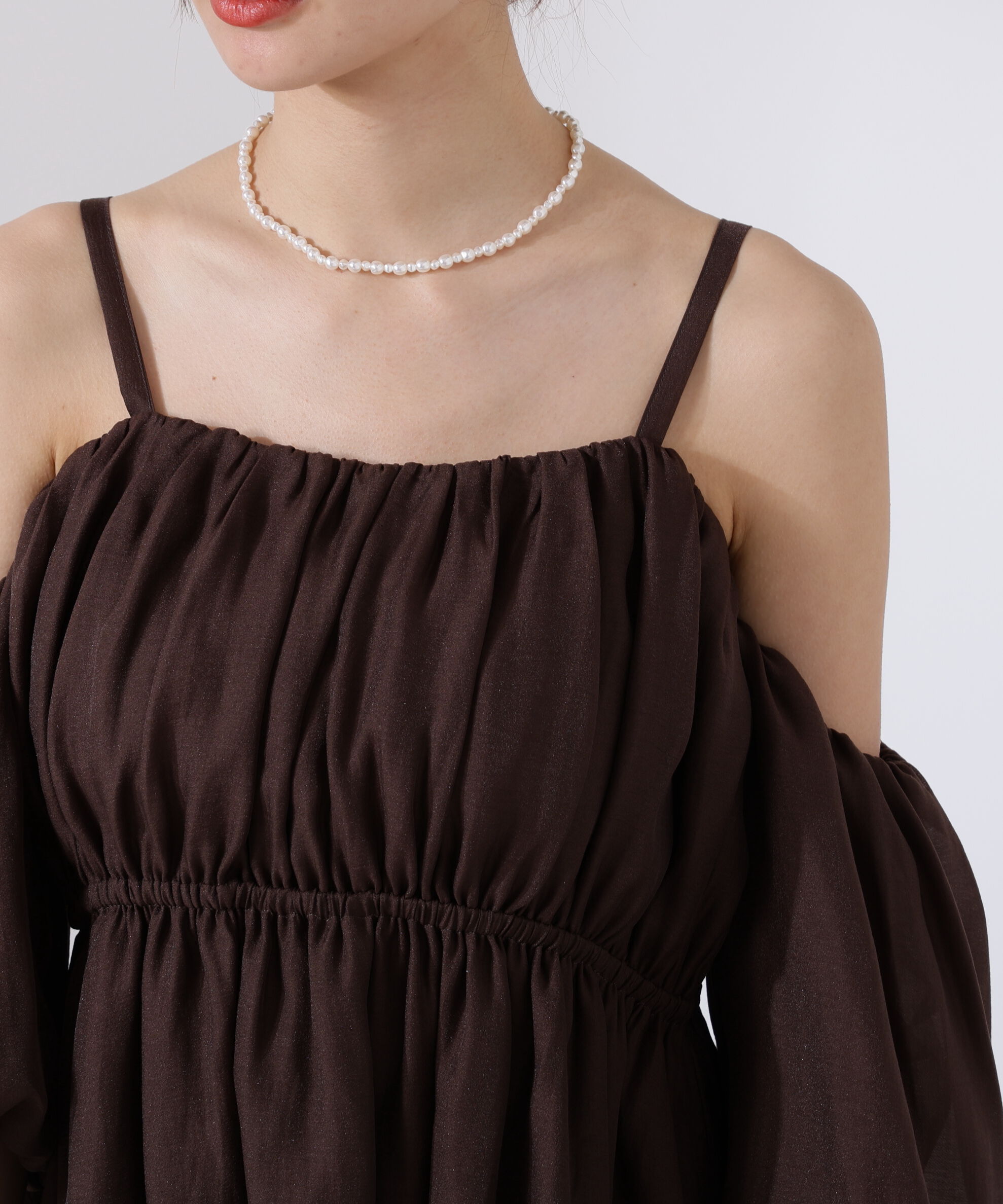 PROPORTION BODY DRESSING「シャーリングオフショルブラウス」|シャツ・ブラウス|