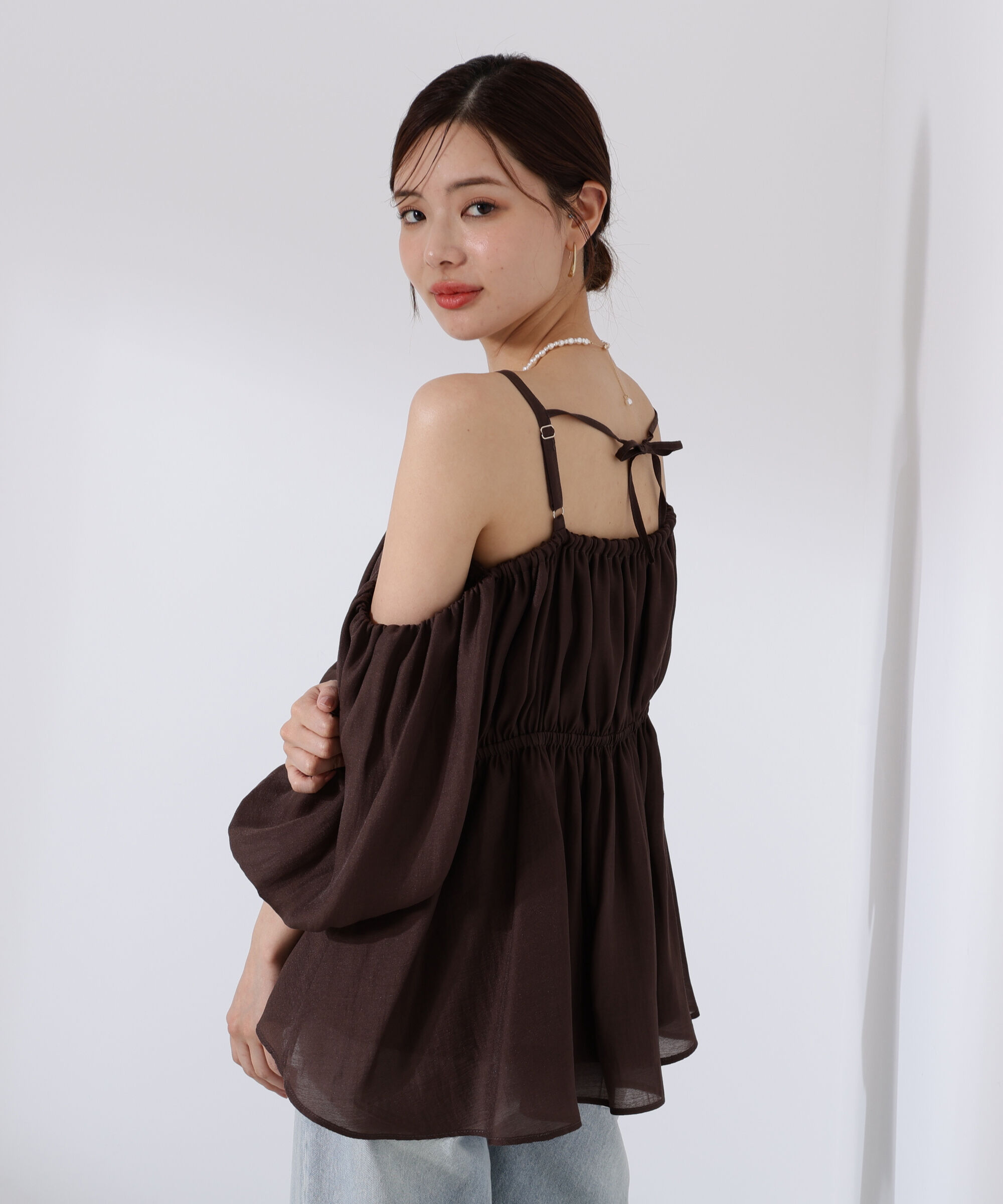 PROPORTION BODY DRESSING「シャーリングオフショルブラウス」|シャツ・ブラウス|
