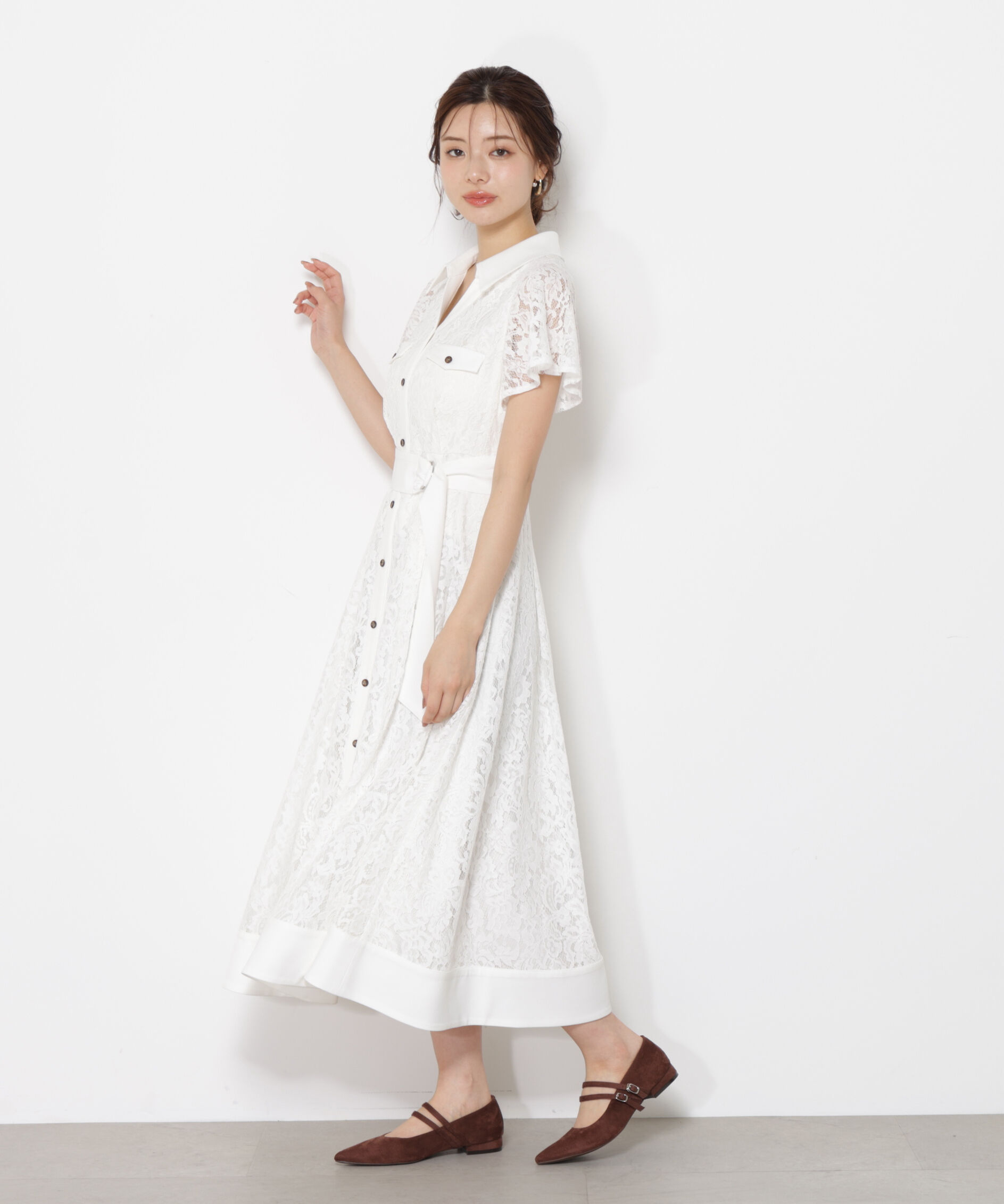 PROPORTION BODY DRESSING「レースシャツワンピース」|ワンピース|