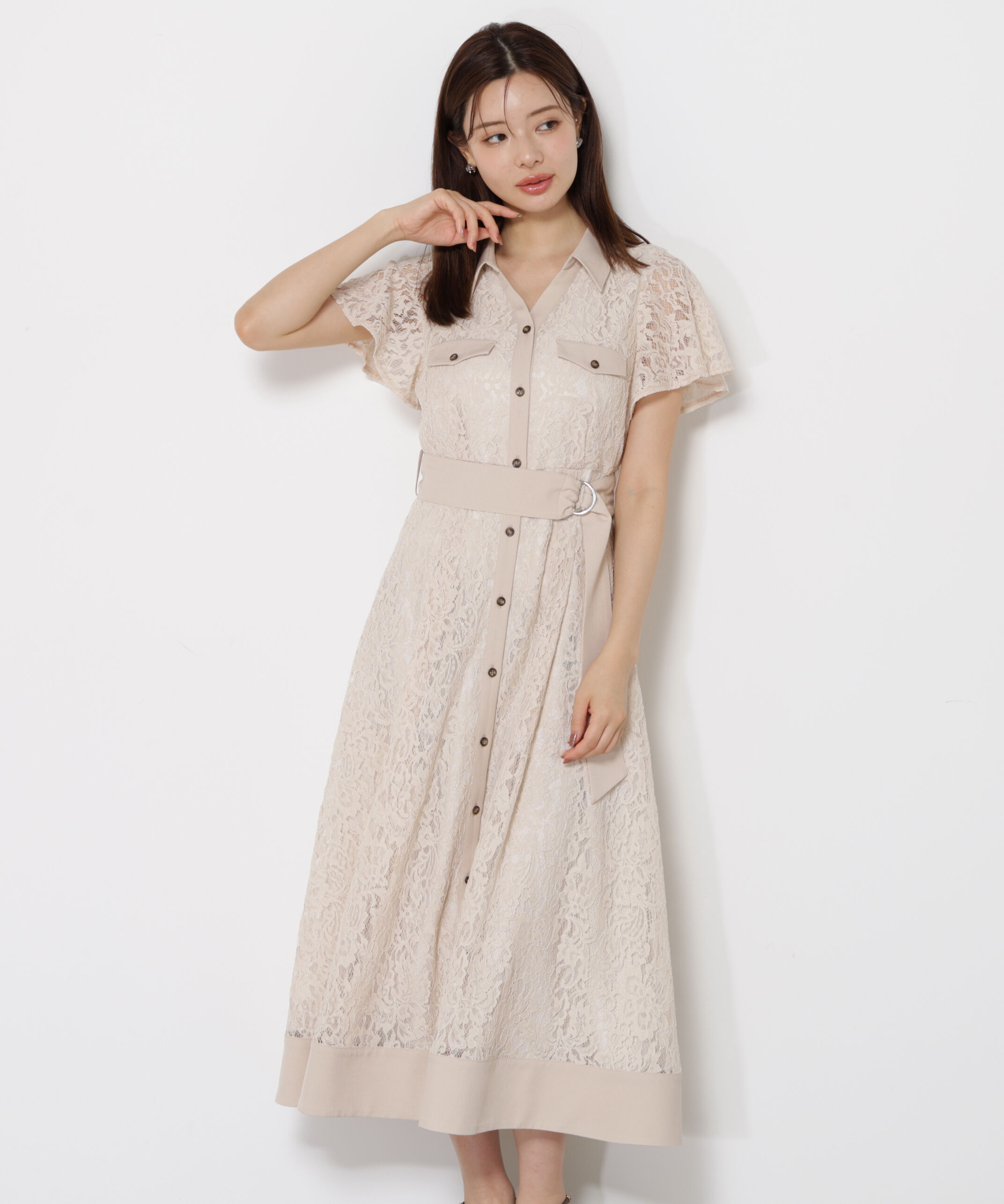 PROPORTION BODY DRESSING「レースシャツワンピース」|ワンピース|