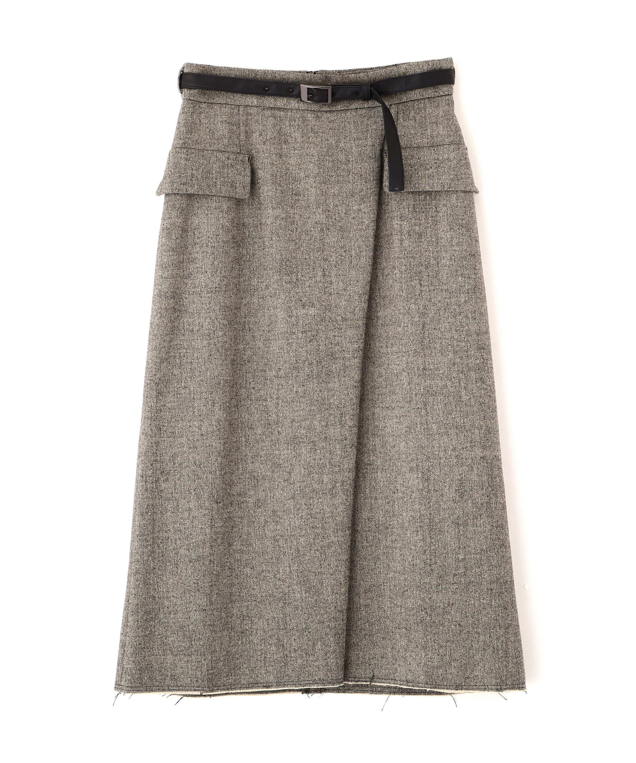  「◆クラシカルツイードレザーベルト付きスカート」|スカート|