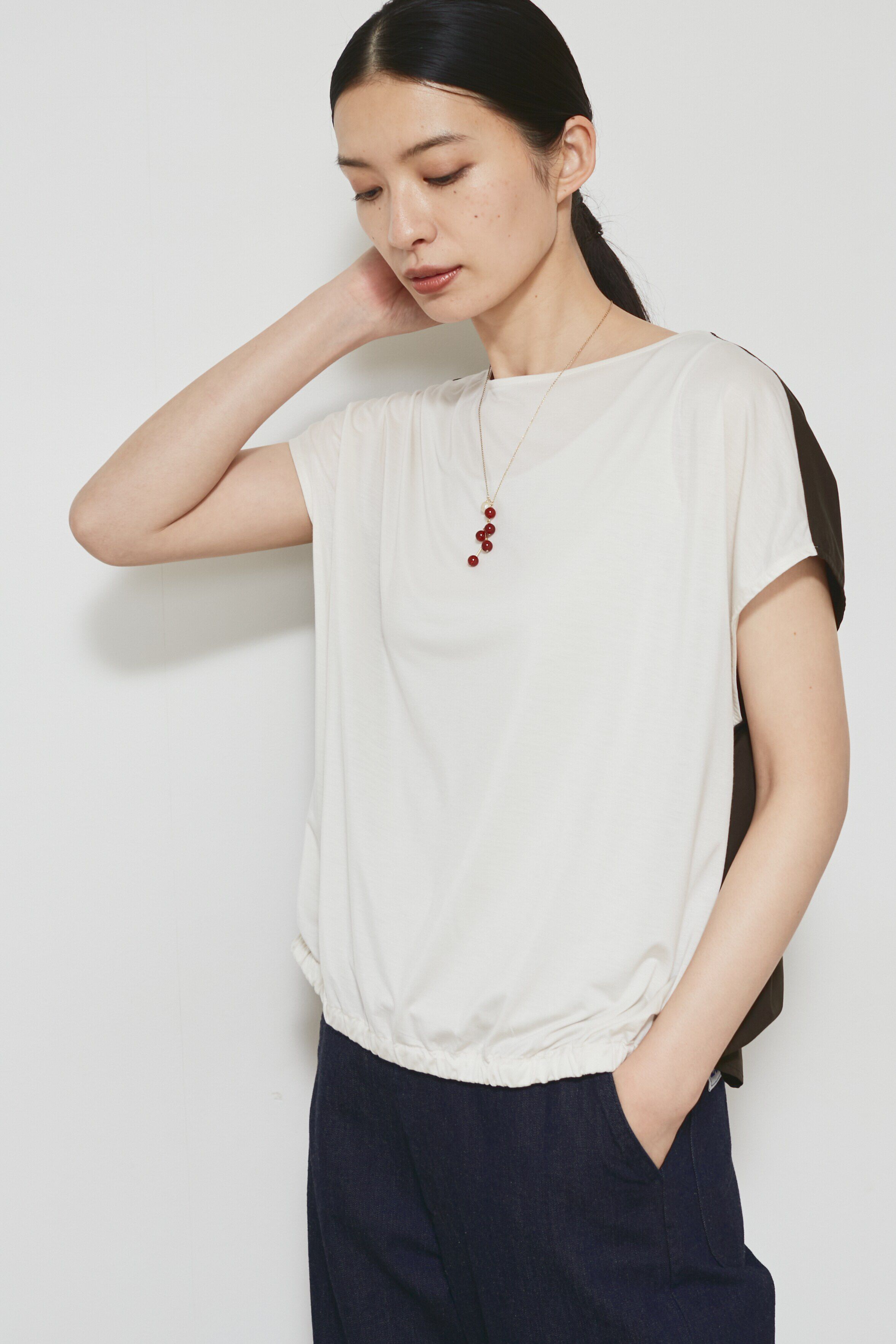  「◆布帛ドッキングカットソー」|Tシャツ・カットソー|エクリュ&times;ブ  1