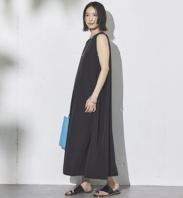 Doux archives「ＵＶ・接触冷感ウォッシャブルドロストノースリワンピース」|ワンピース|