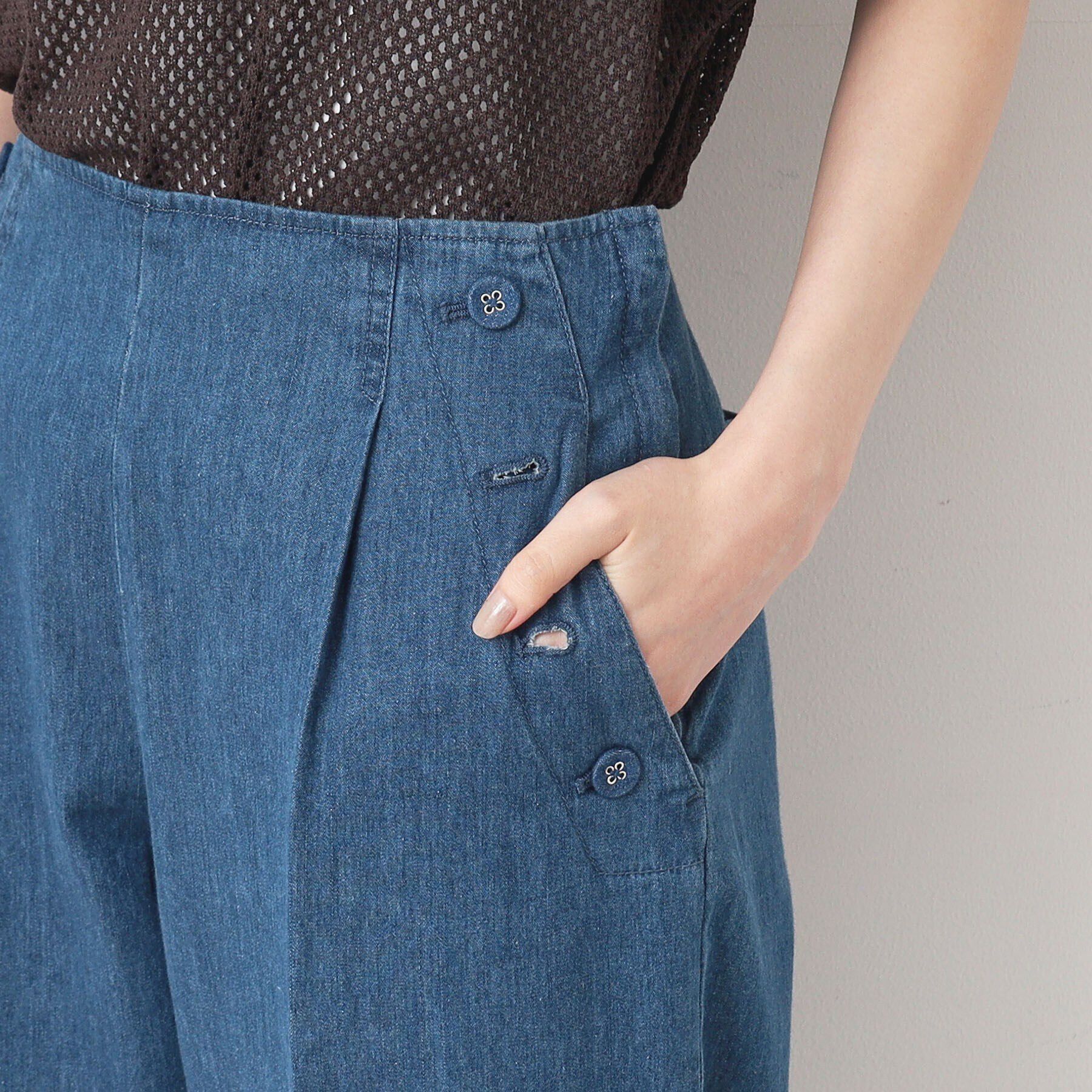 Dessin「【洗える】デニムワイドマリンパンツ（S～L）」|デニム|