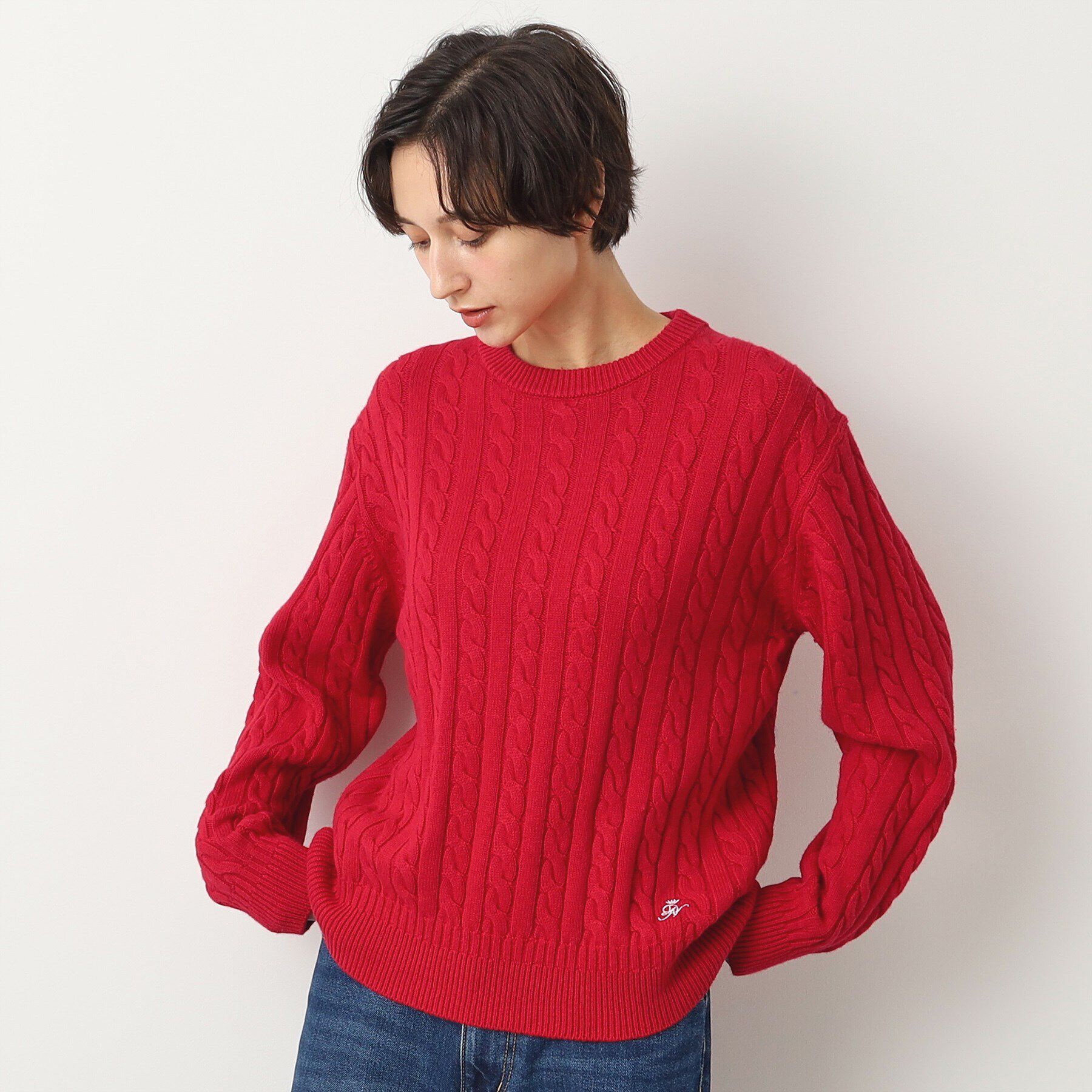 Dessin「【ユニセックス・洗える】ケーブル編みニット」|ニット・セーター|