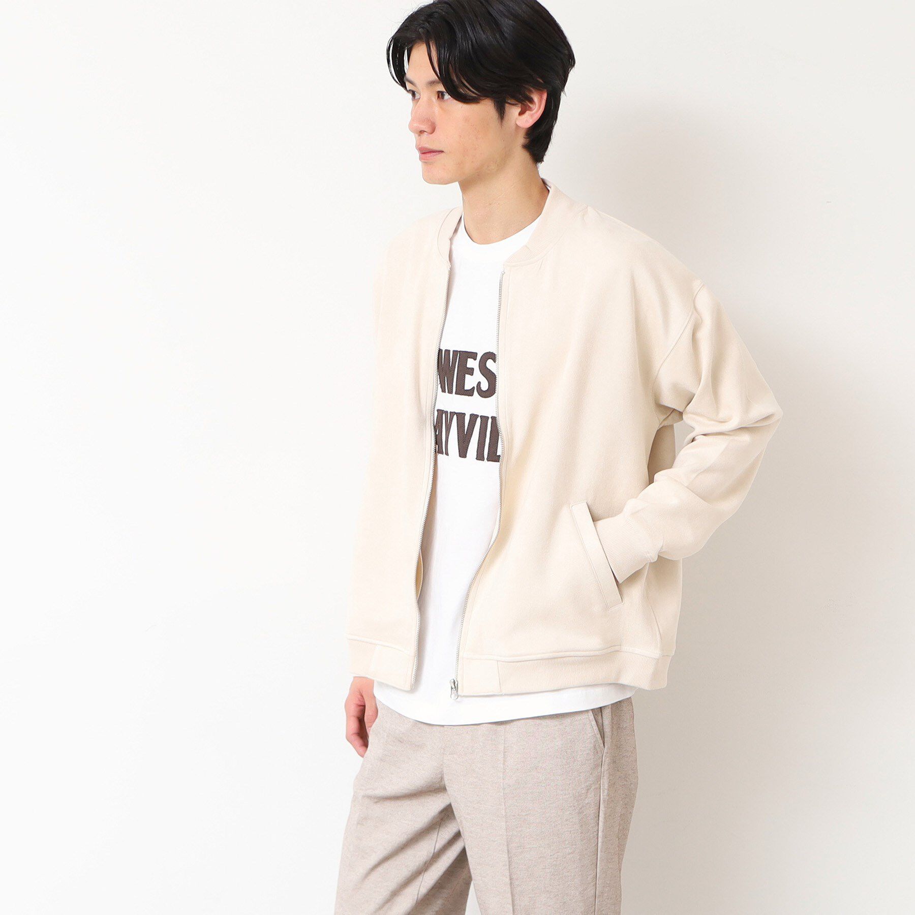 Dessin「【洗える】ポンチスウェードカットブルゾン」|ブルゾン・スタジャン|